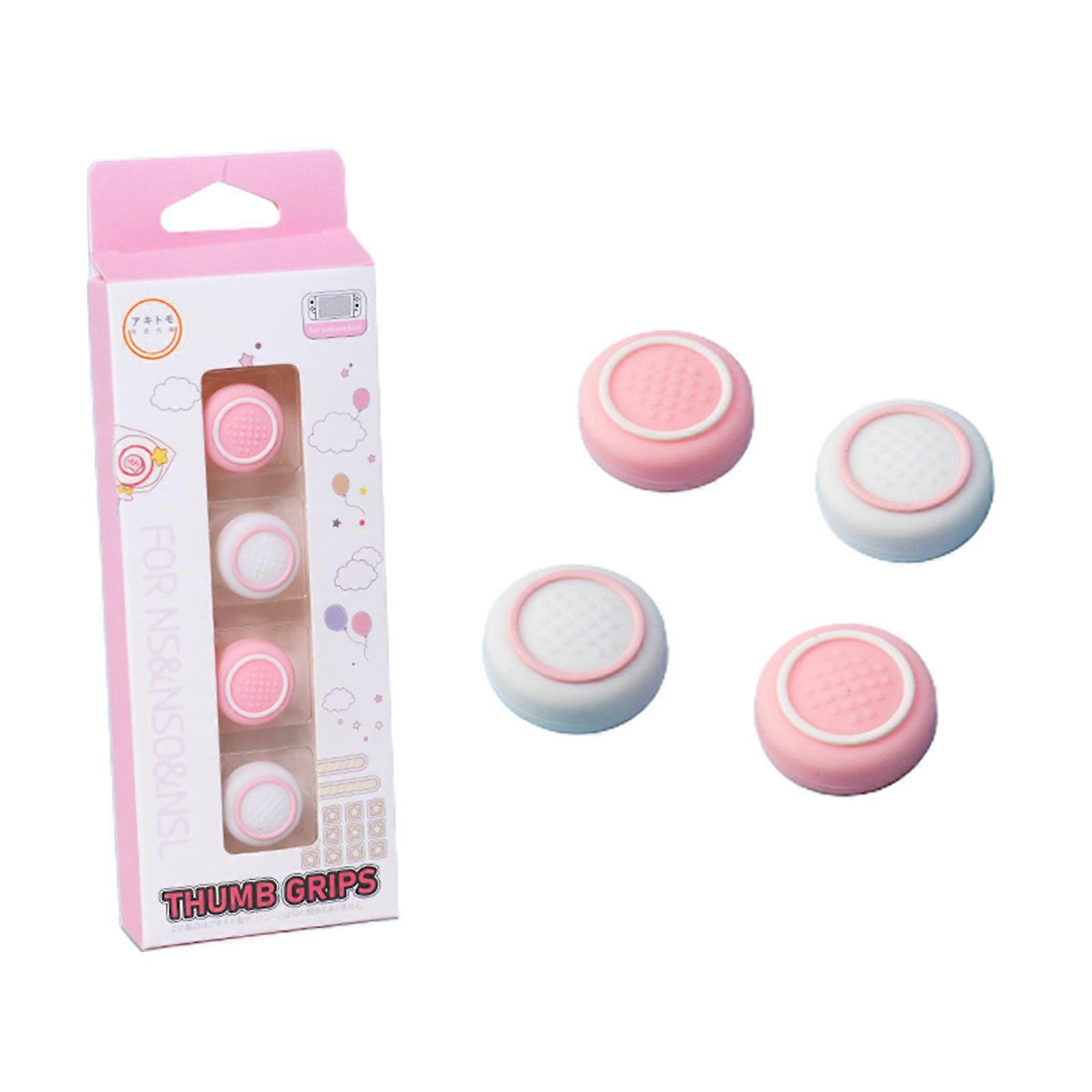 Comfortable & Durable Replacement Caps for Switches Controller Enhances Your Gaming Experience Quick Fixing Durable  Pink and white