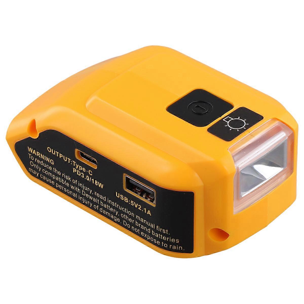 Replacement DCB090 Power Source Converter for 20v Max 18V Battery Adapter with Dual USB DC 12V LED