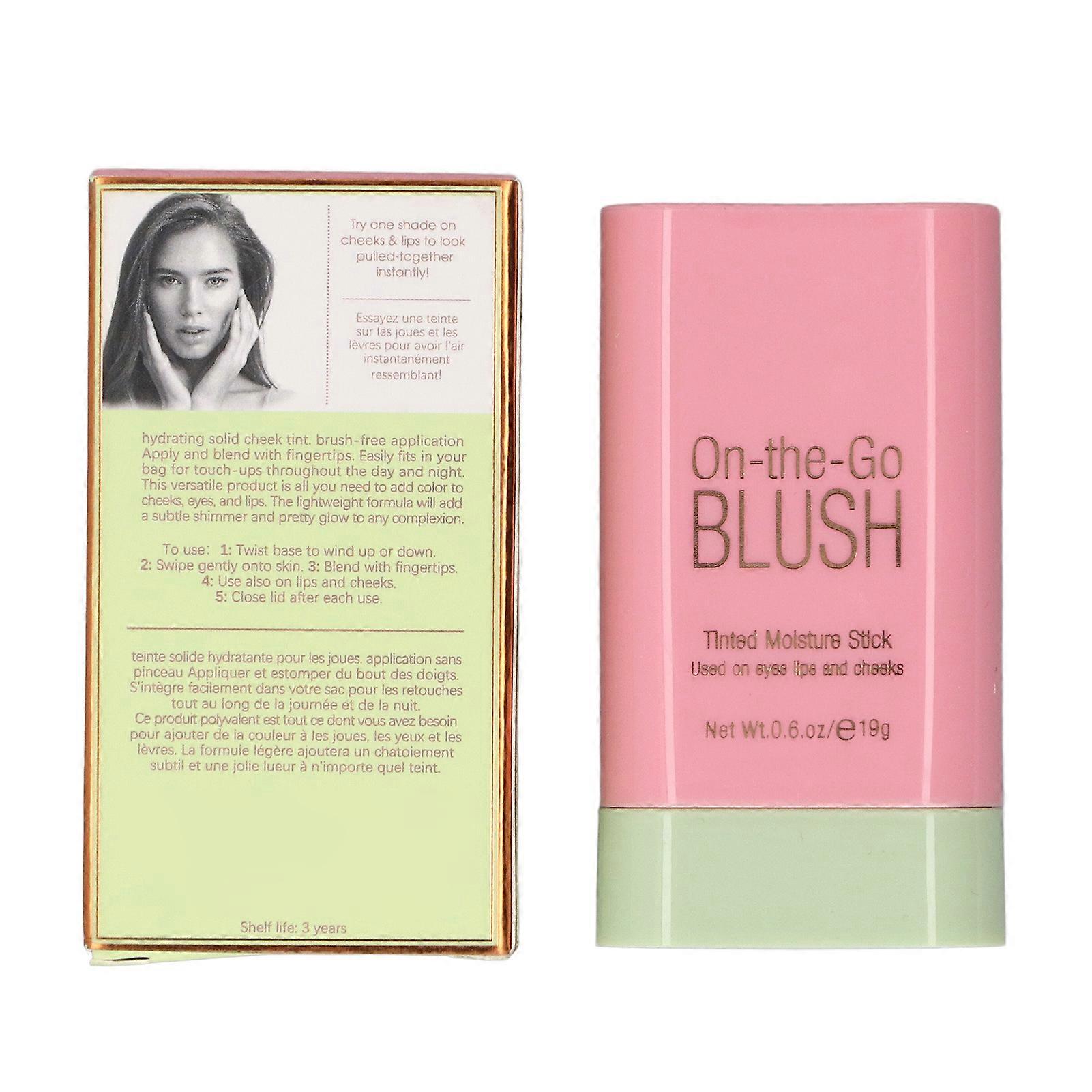 Blush Stick for Cheeks Matte Long Wearing Easy Application Lightweight Waterproof Blush Makeup Stick 1 Shy Pink