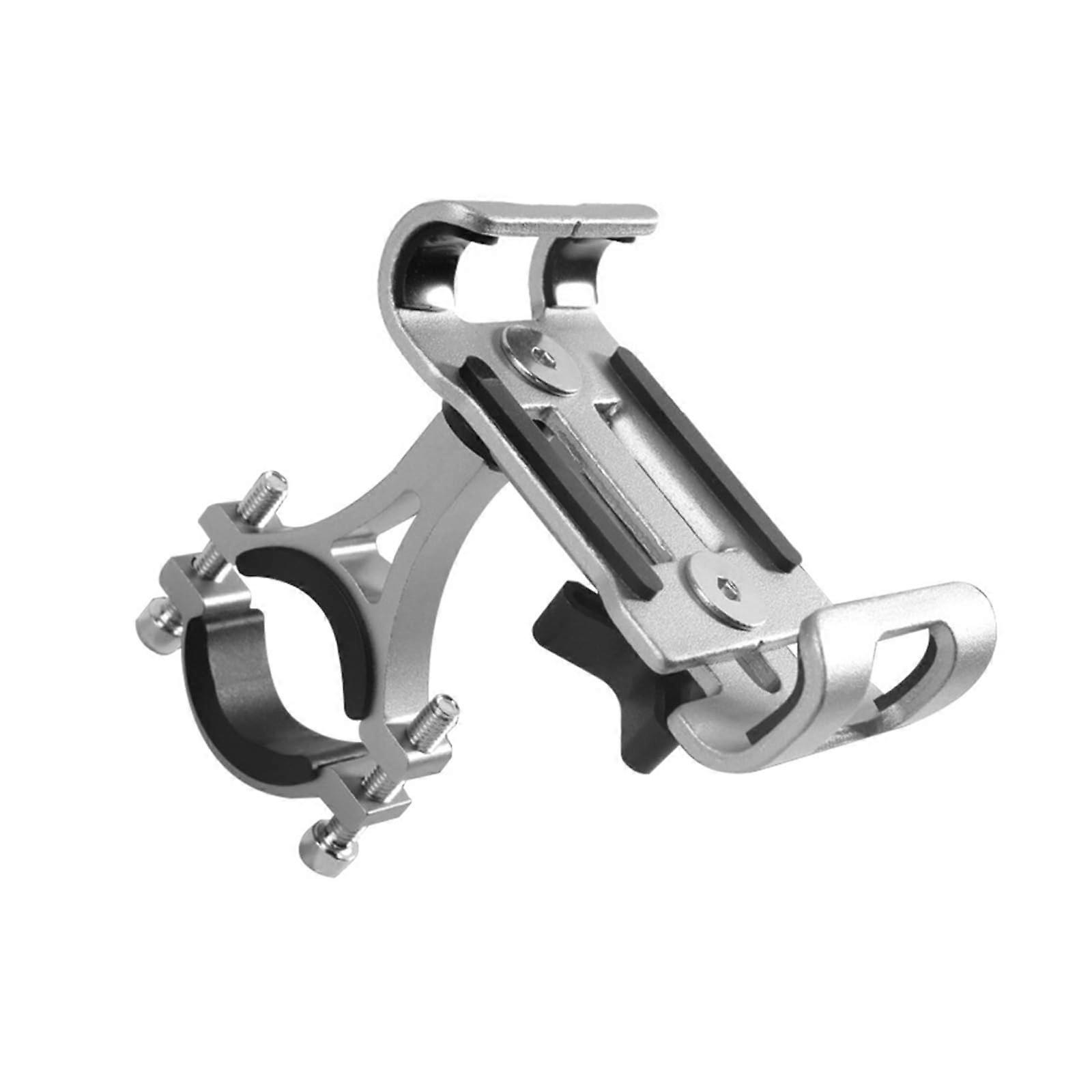 Adjustable Phone Holder For Bicycles And Motorcycles Universal Handlebar Mount Silver Finish
