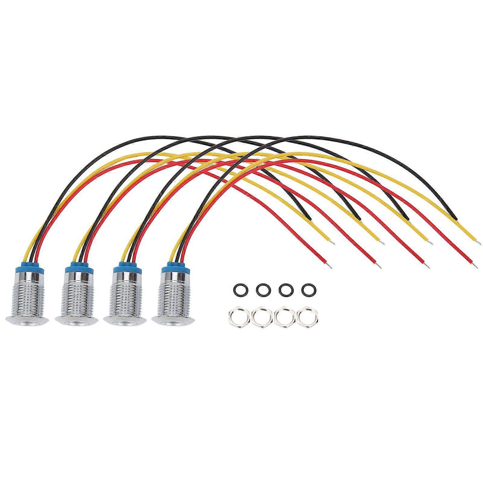 High quality Four sets of common anode 12mm waterproof metal two-color light LED indicato