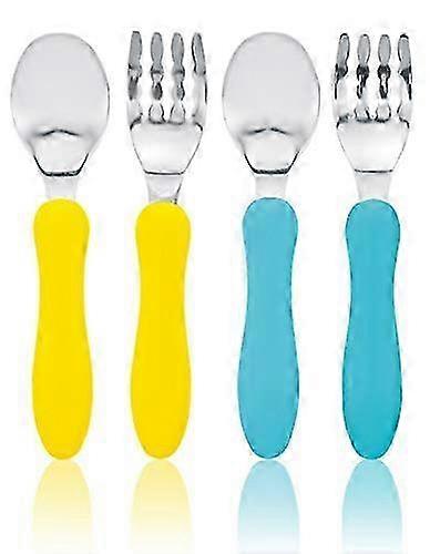 Optimized Toddler Fork & Spoon Set - BPA-Free Baby Utensils with Travel Case