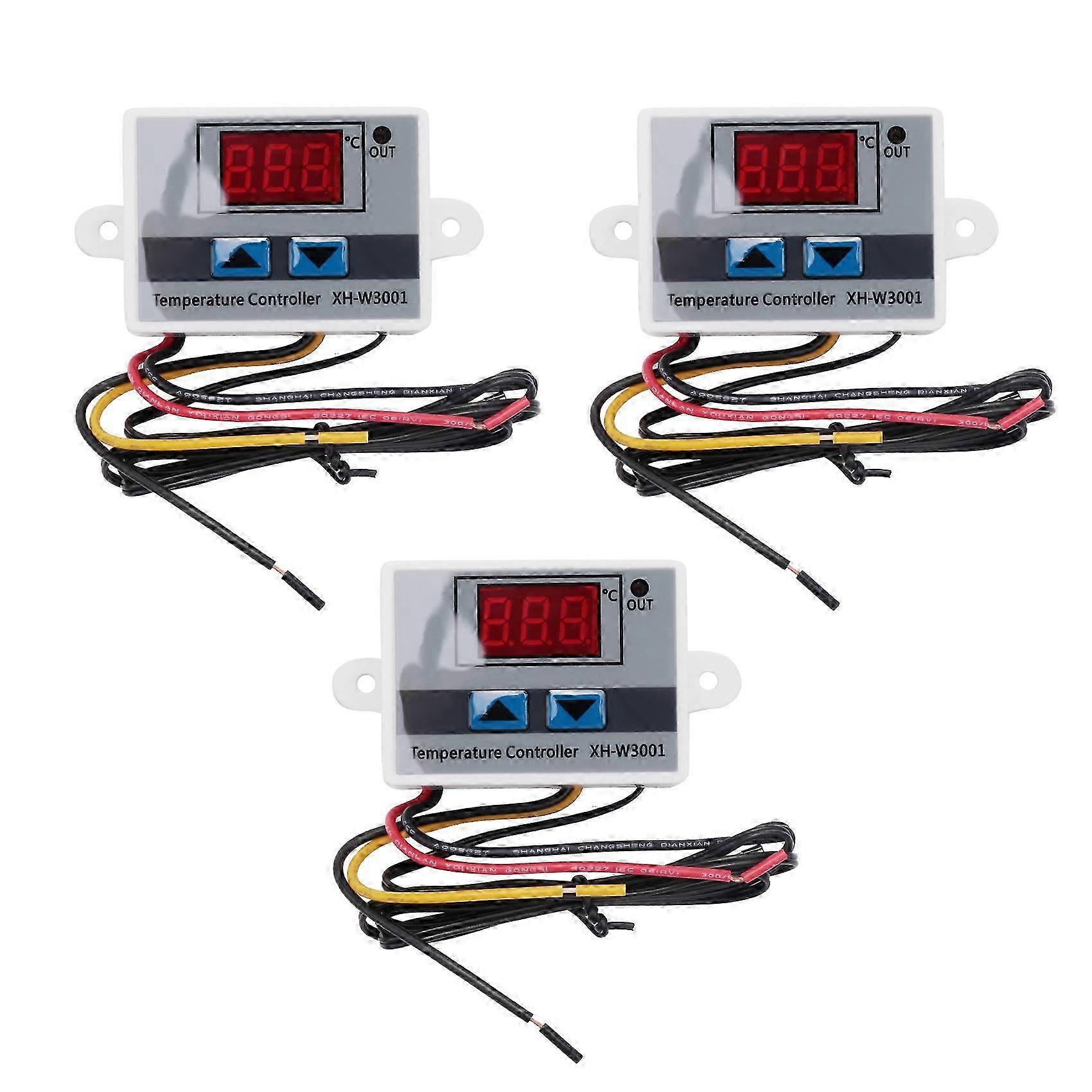 3Pcs XH-W3001 Digital LED Temperature Controller Module Digital Thermostat Switch Electronic Thermos