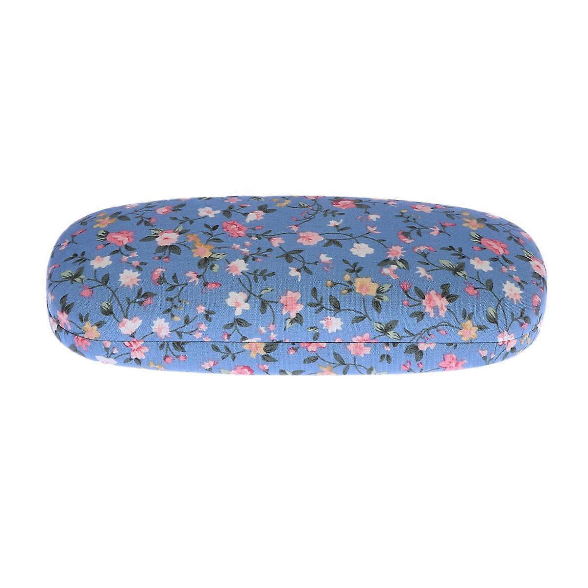 Lightweight Eyeglasses Case Protable Floral Printed Sunglasses Box Pouch Bag Blue Protect Eyeglasses Daily Use 1Pcs