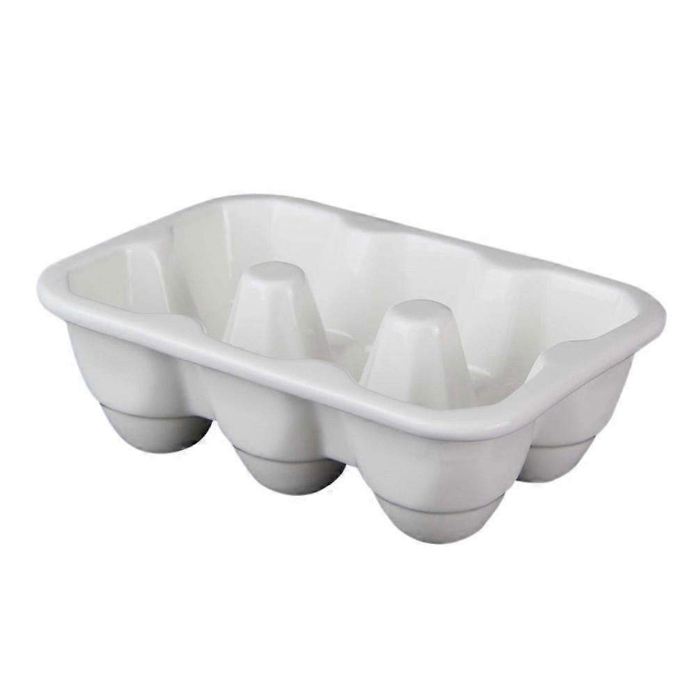 Ceramic Eggs Keeper Conical Groove Design Egg Storage Household Users 6.5 4.3 2.0in 1Pack