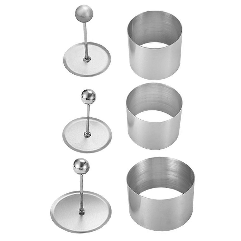 Rice Ball Maker 3Sets Silver Stainless Steel Easy Demolding Onigiri Making Tool Kitchen Use