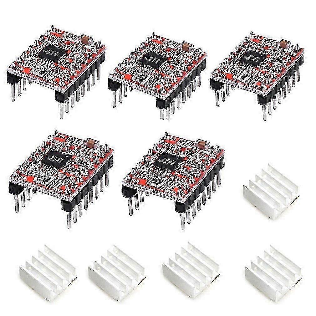 5pcs A4988 Stepstick Stepper Motor Driver Module With Heat Sink For 3d Printer Reprap Suitable