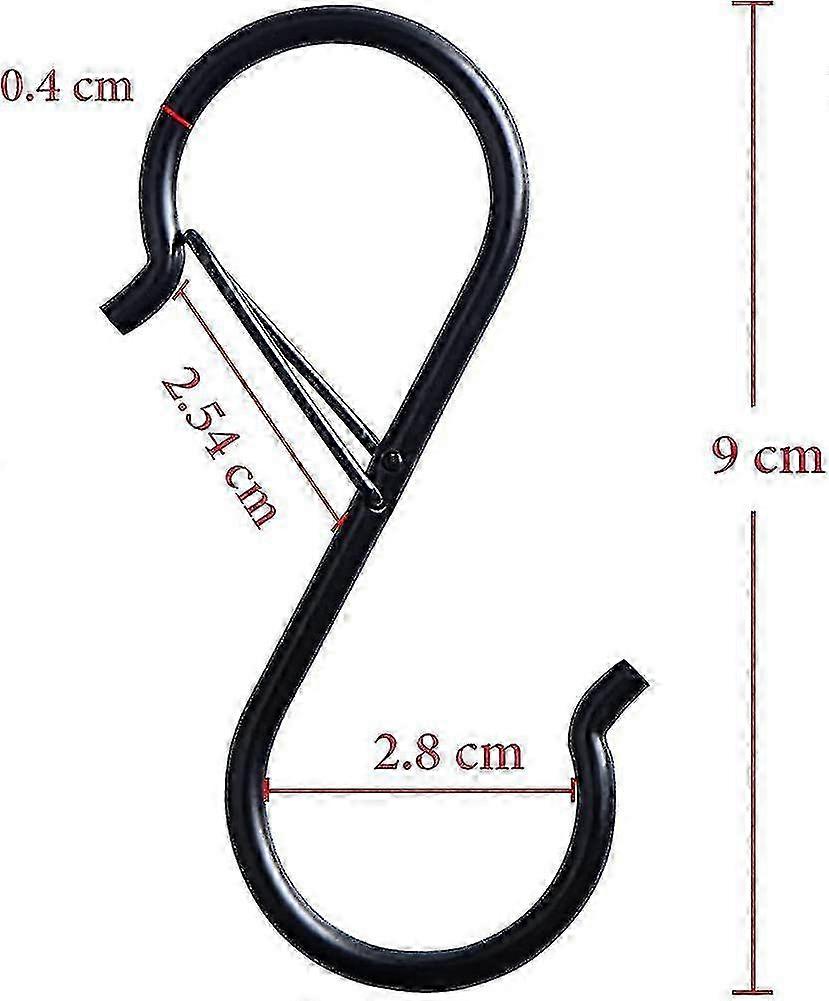 10 Pack S Hooks For Hanging Black S Hooks Heavy Duty Metal Hooks With Safety Hhh Edition 0619