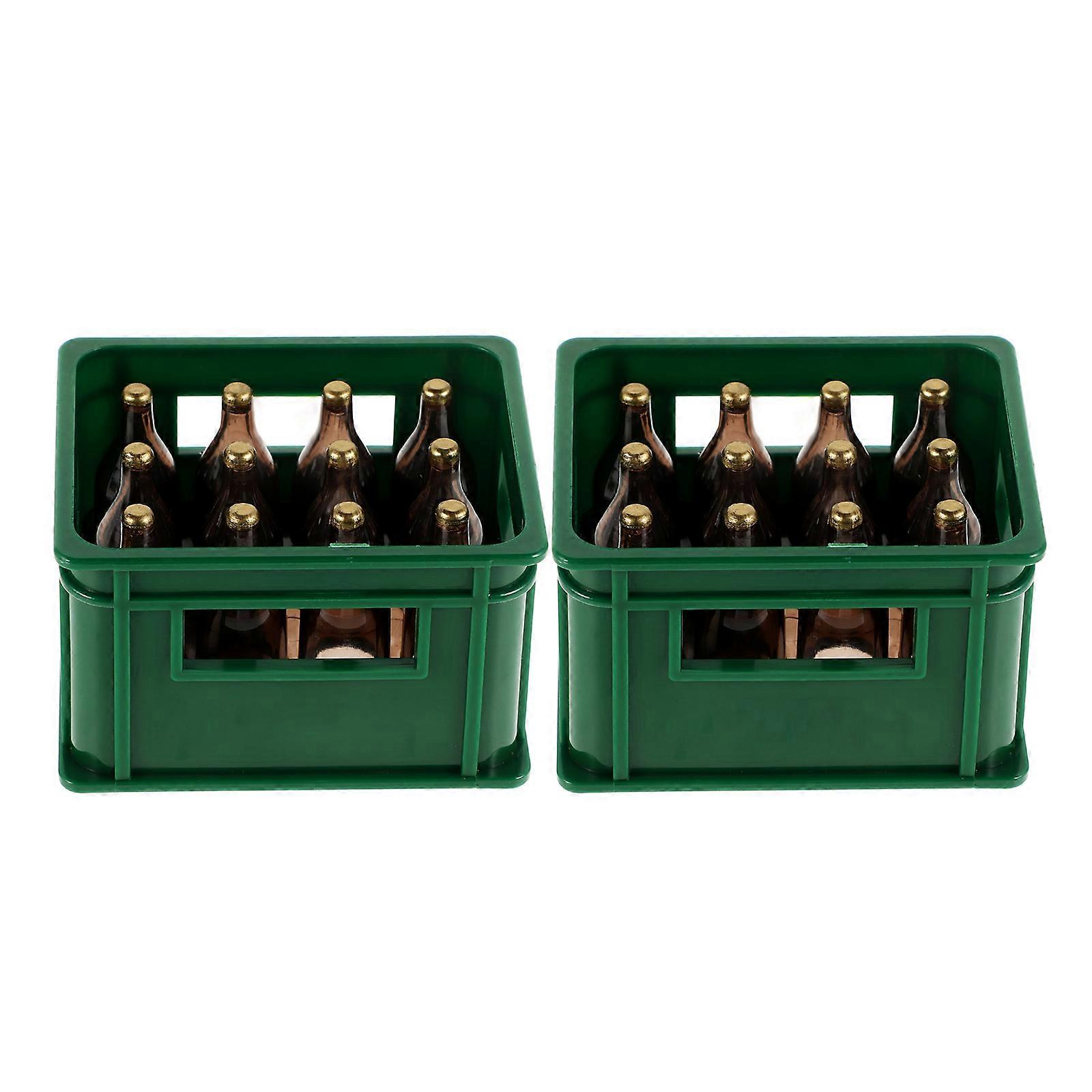 Mini Plastic Crate & Models Set for Dollhouse Decor Scale Accessories for & Tiny House Displays Safe Smooth Surface