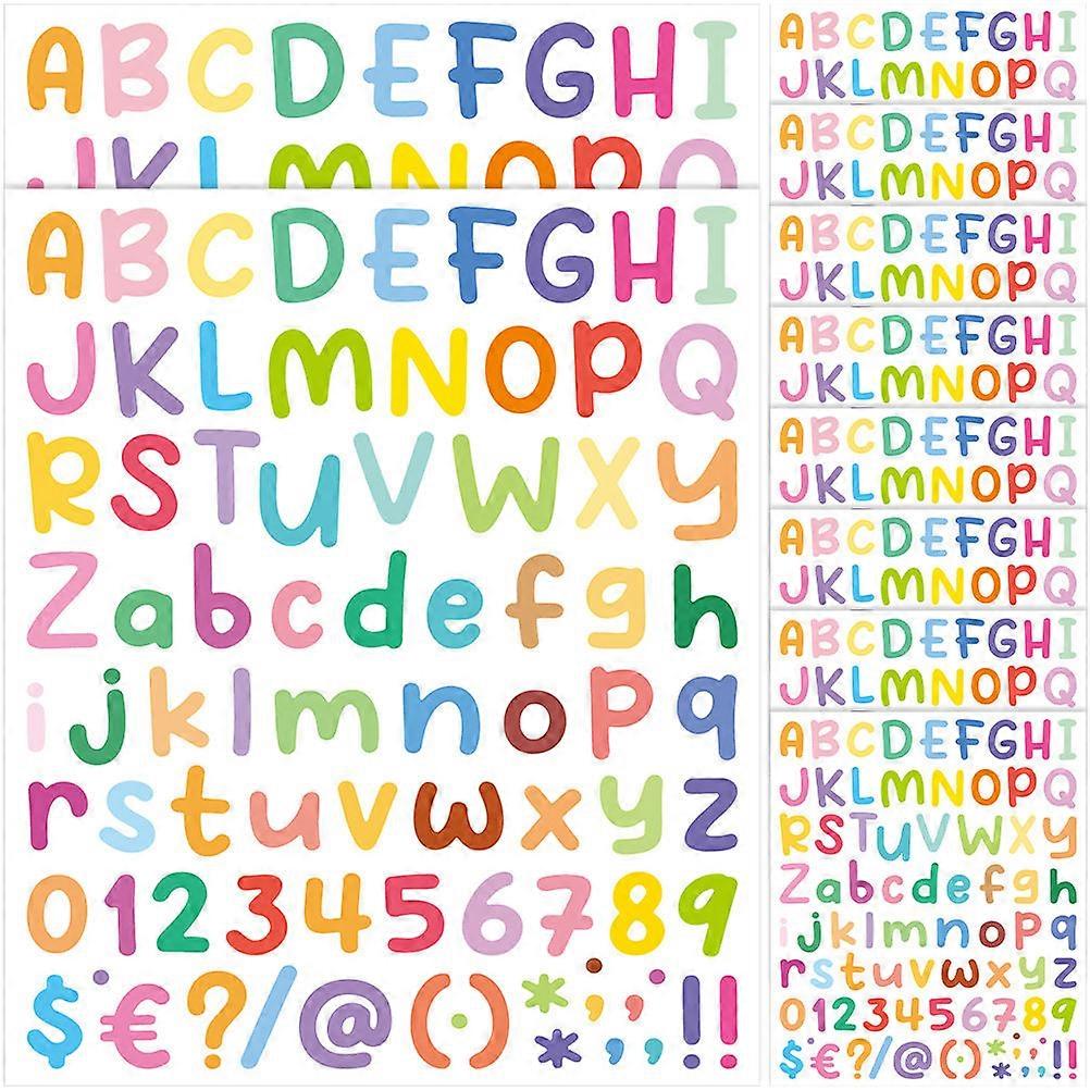 Self Adhesive Colored Alphabet Number Stickers for Scrapbooking, Crafts, DIY Projects, and Party Decorations – 10 Sheets Pack