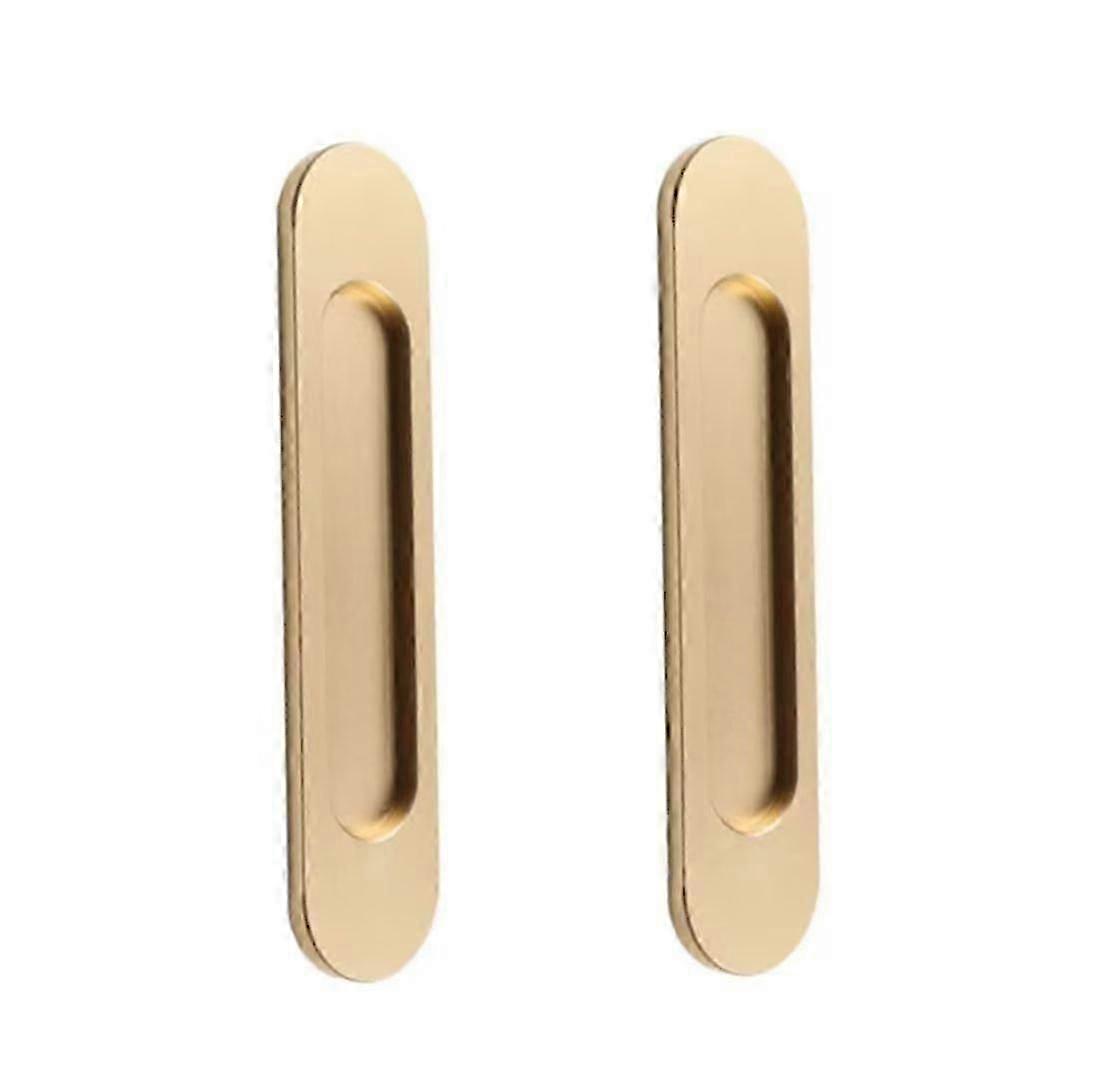 Self-Adhesive Sliding Door Handle, Oval Pull for Barn Doors & Cabinets, Gold