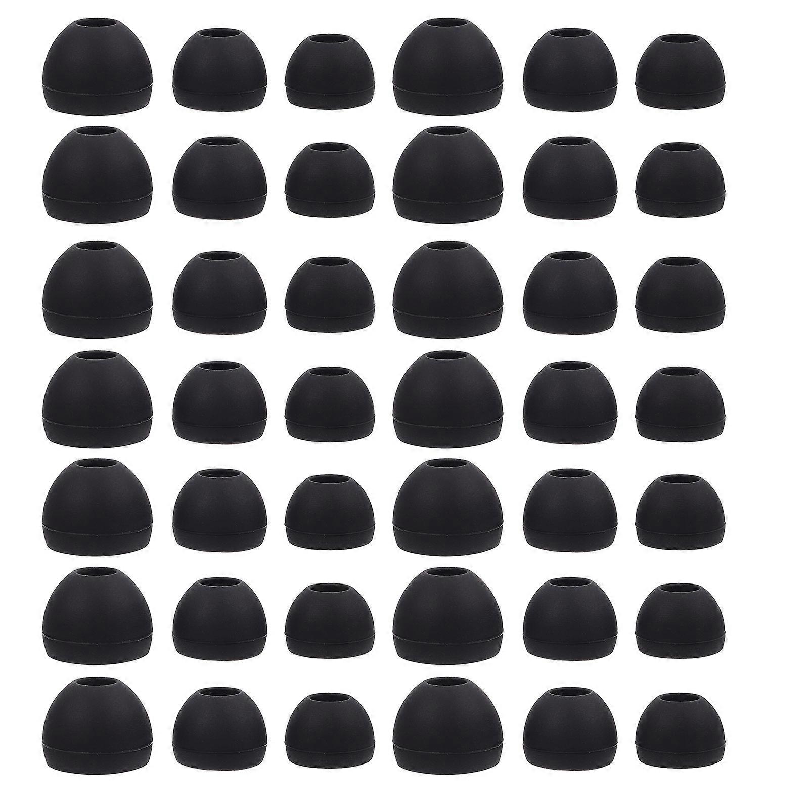 Replacement Earphone Covers Silicone Earcaps -skid M 60Pcs Black for Earphones