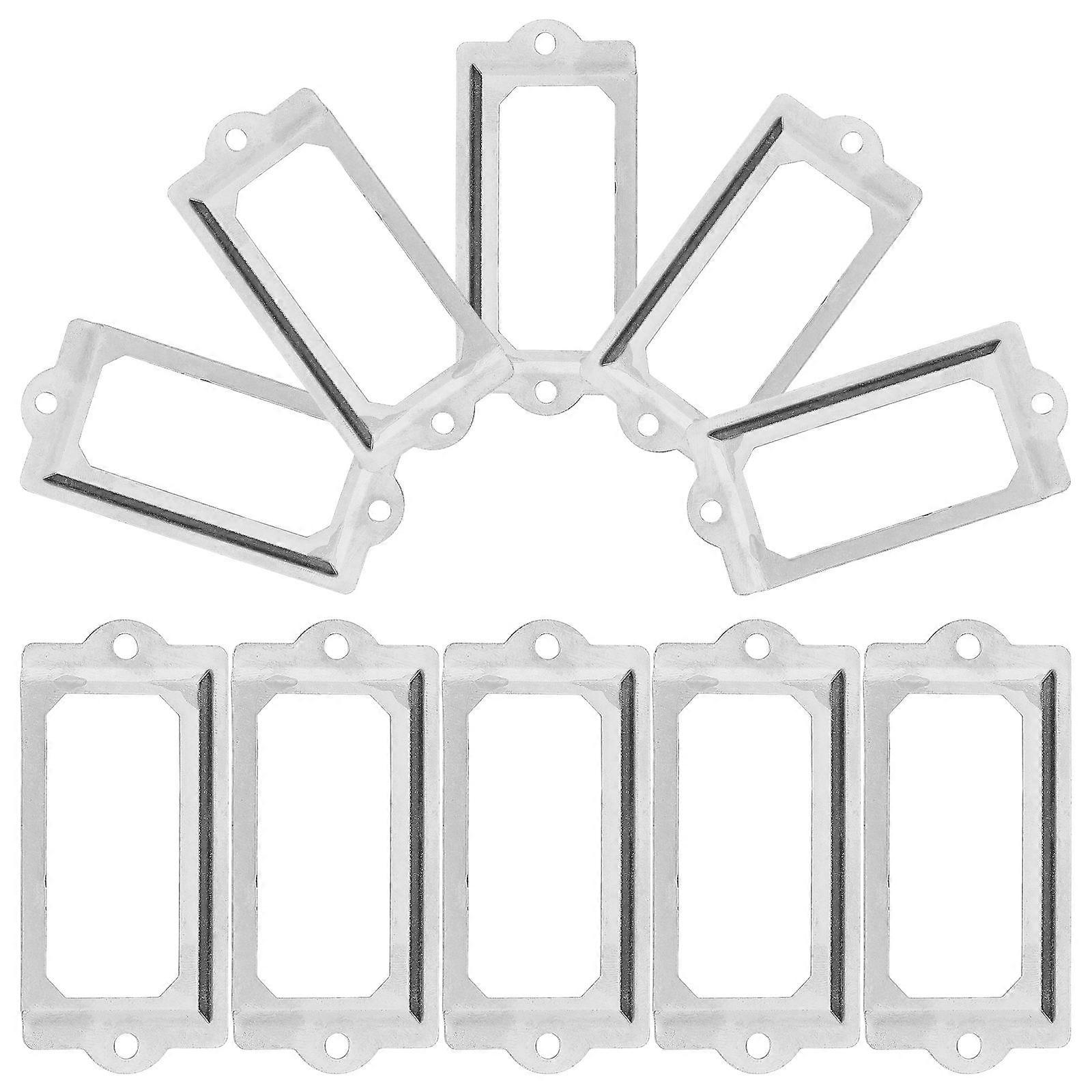 Office Label Holder Frame Card Holder Business Use Iron Material Drawer Label Holder 12Set