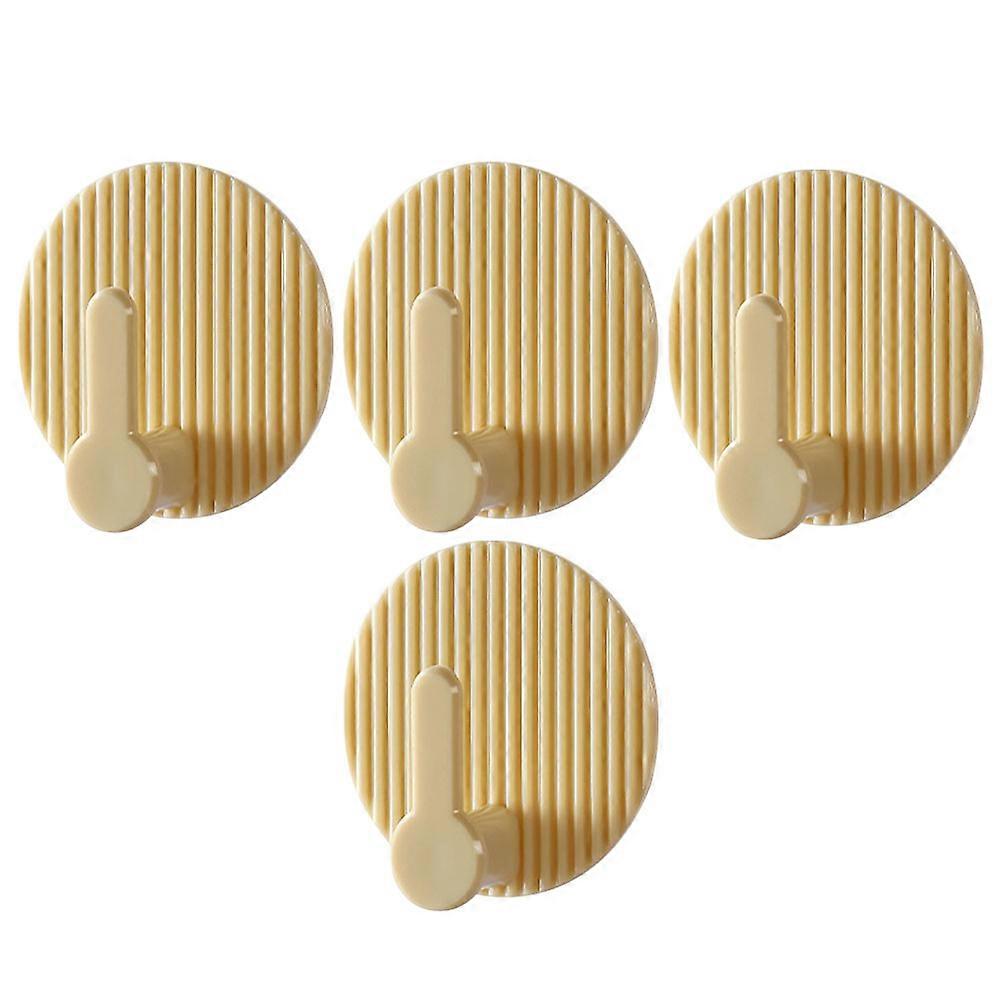 Towel Hooks Decorative Hooks for Wall Hanging 4Pcs Light Yellow Pet Material