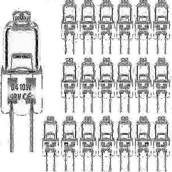 20 Pack G4 Halogen Bulbs 10W 12V Warm White Capsule Lamps
