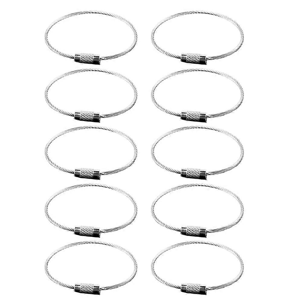 Heavy Duty Steel Wire Key Chain Loops for DIY Keyrings, Luggage Tags, and ID Holders – Secure Hanging Mechanism, 10pcs Set