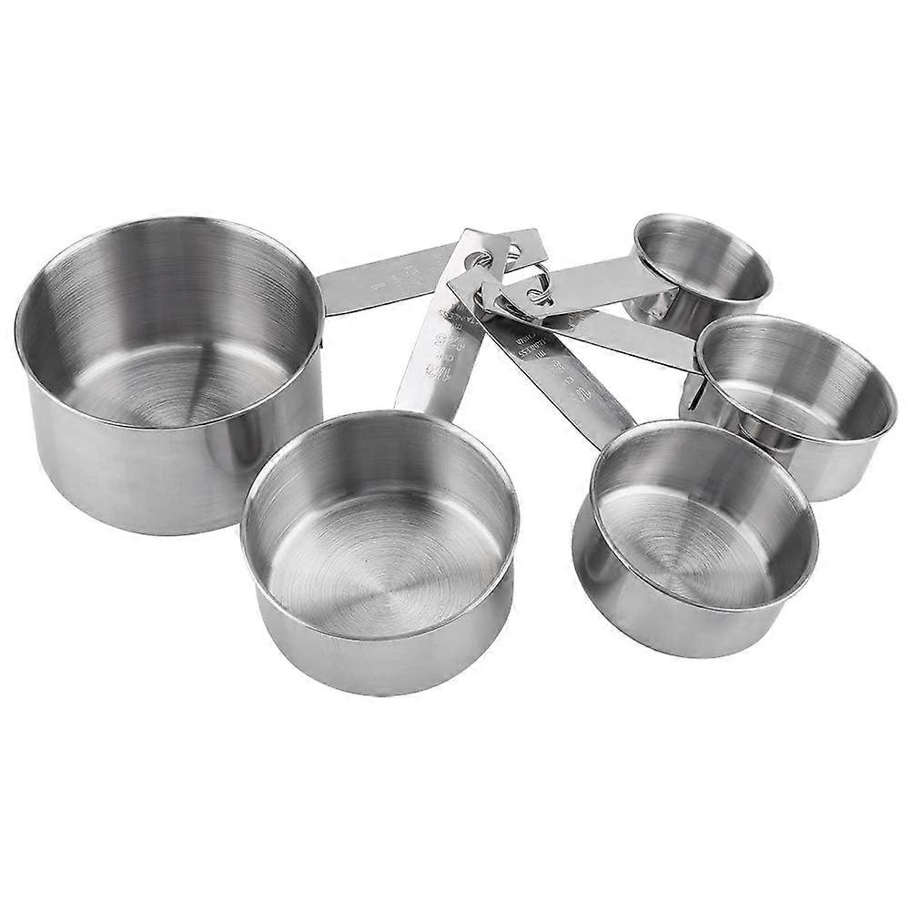 Stainless Steel Measuring Cup 5-Piece Stackable Metal Cups 250ml 125ml 80ml 60ml 30ml for Liquids and Dry Ingredients