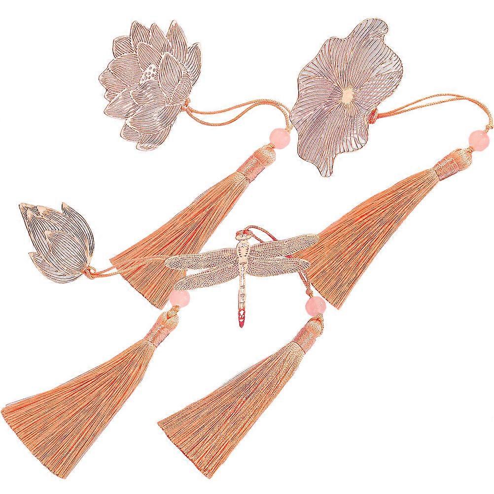 Creative Bookmarks Metal Bookmark With Tassel For present Giving 4Pcs