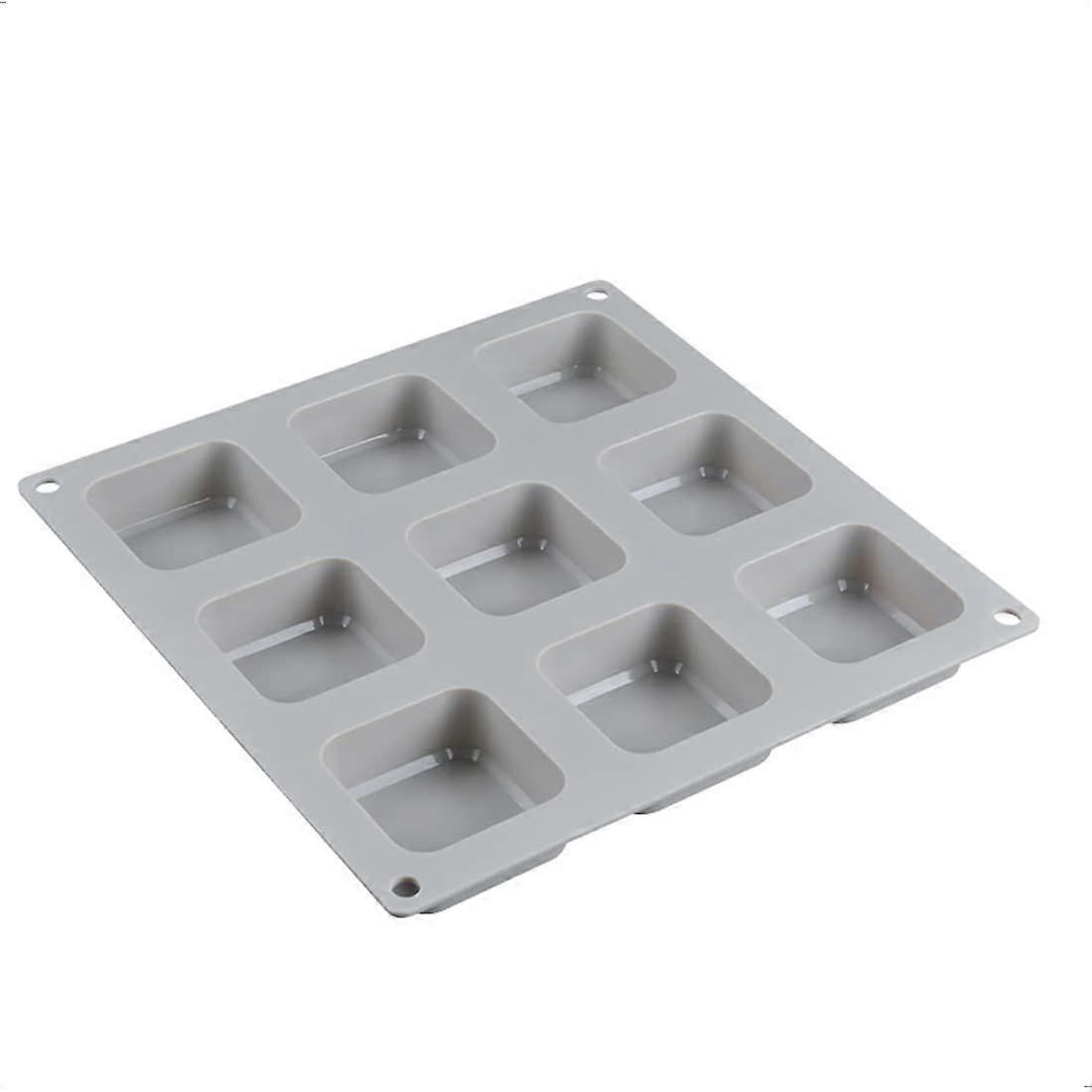 Silicone Soap Mould, 9 Compartment Soap Mould for Handmade Soap, Cakes, Biscuits, Chocolate, Ice Cubes, Grey