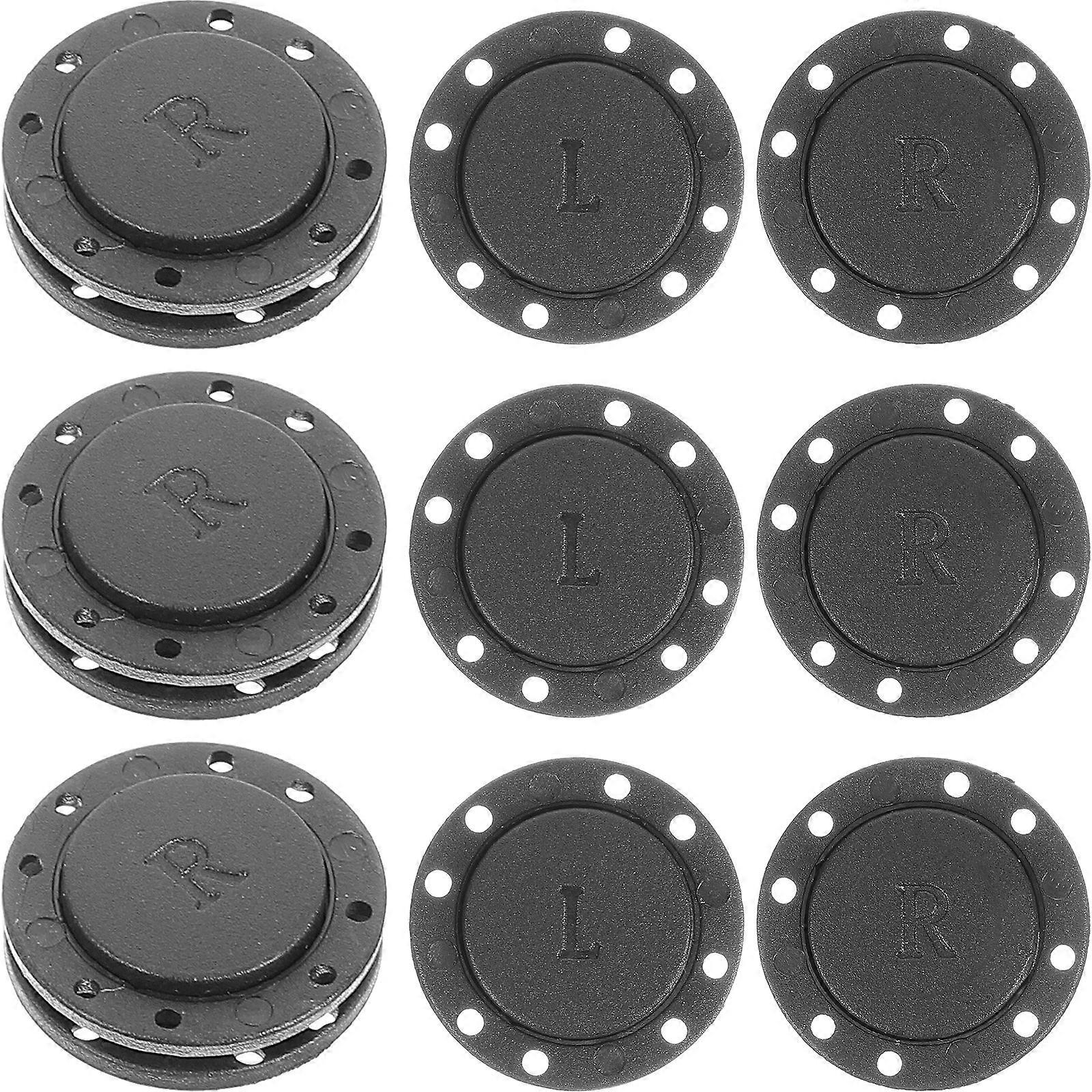 6 Pairs Magnetic Buttons Coat Snaps Buttons Invisible Snaps Fasteners Press Studs DIY Sewing Accessories (Black, Diameter 2.6cm)