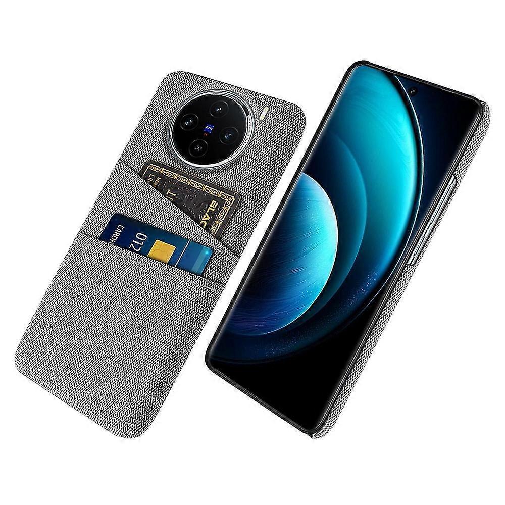 Yellow Hard PC+Cloth Phone Cover Case with Dual Card Slots Suitable for a Certain Brand's 5G Model