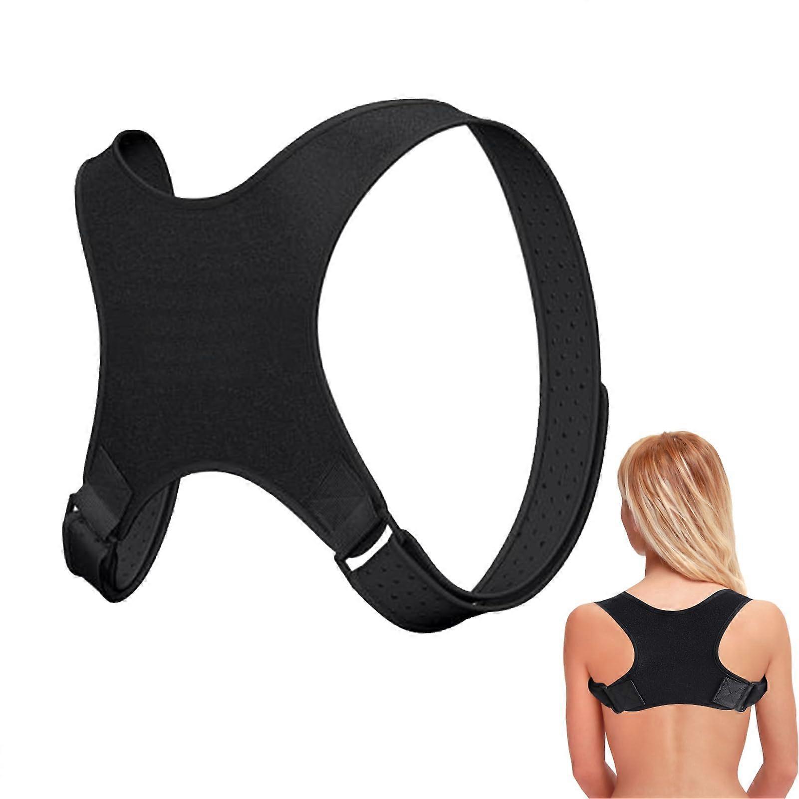 Back Straightener Posture Corrector for Men and Women, Back Support Belt with Adjustable Shoulder Strap, Black