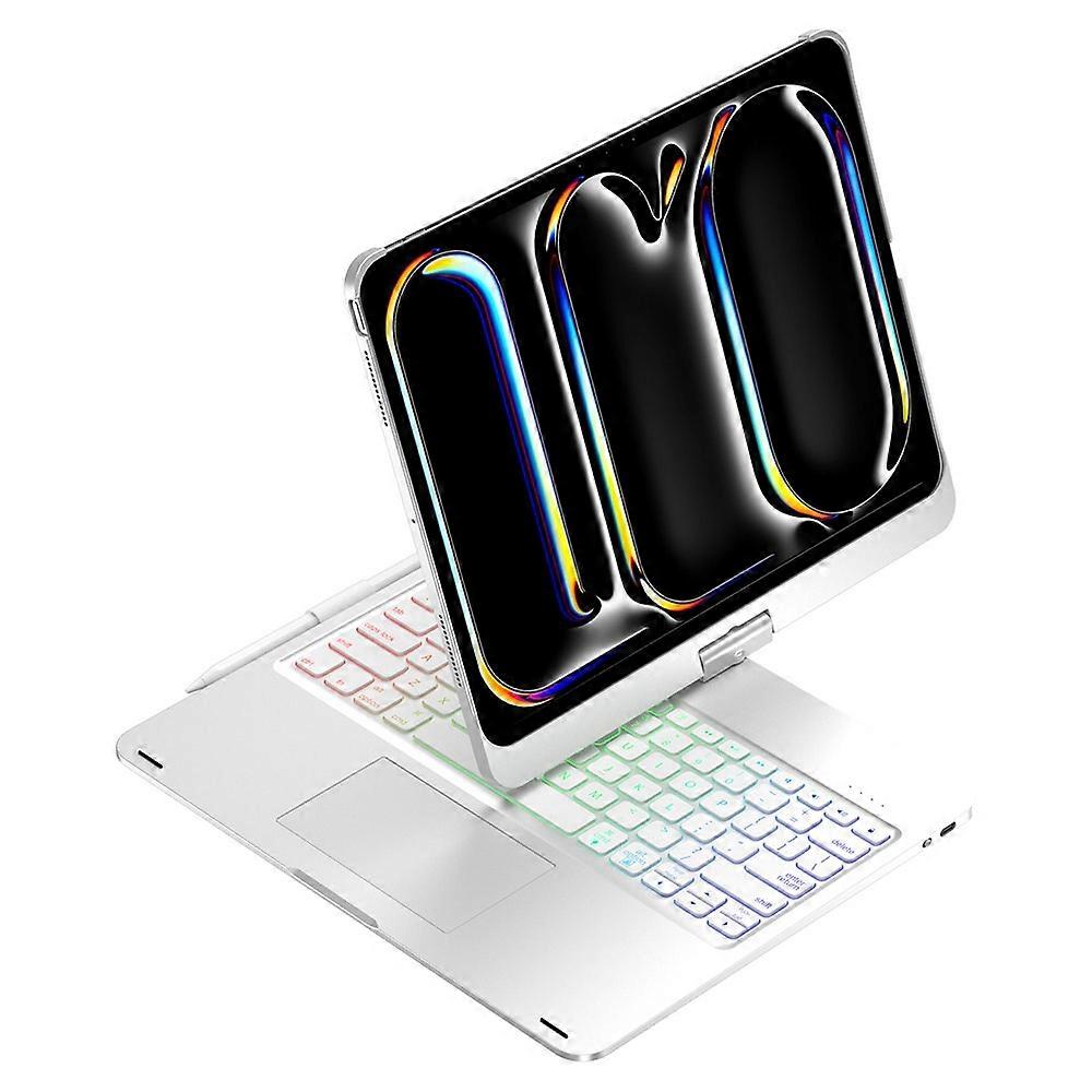 For iPad Pro 13 (2024) Trackpad Backlight Keyboard with Tablet Case
