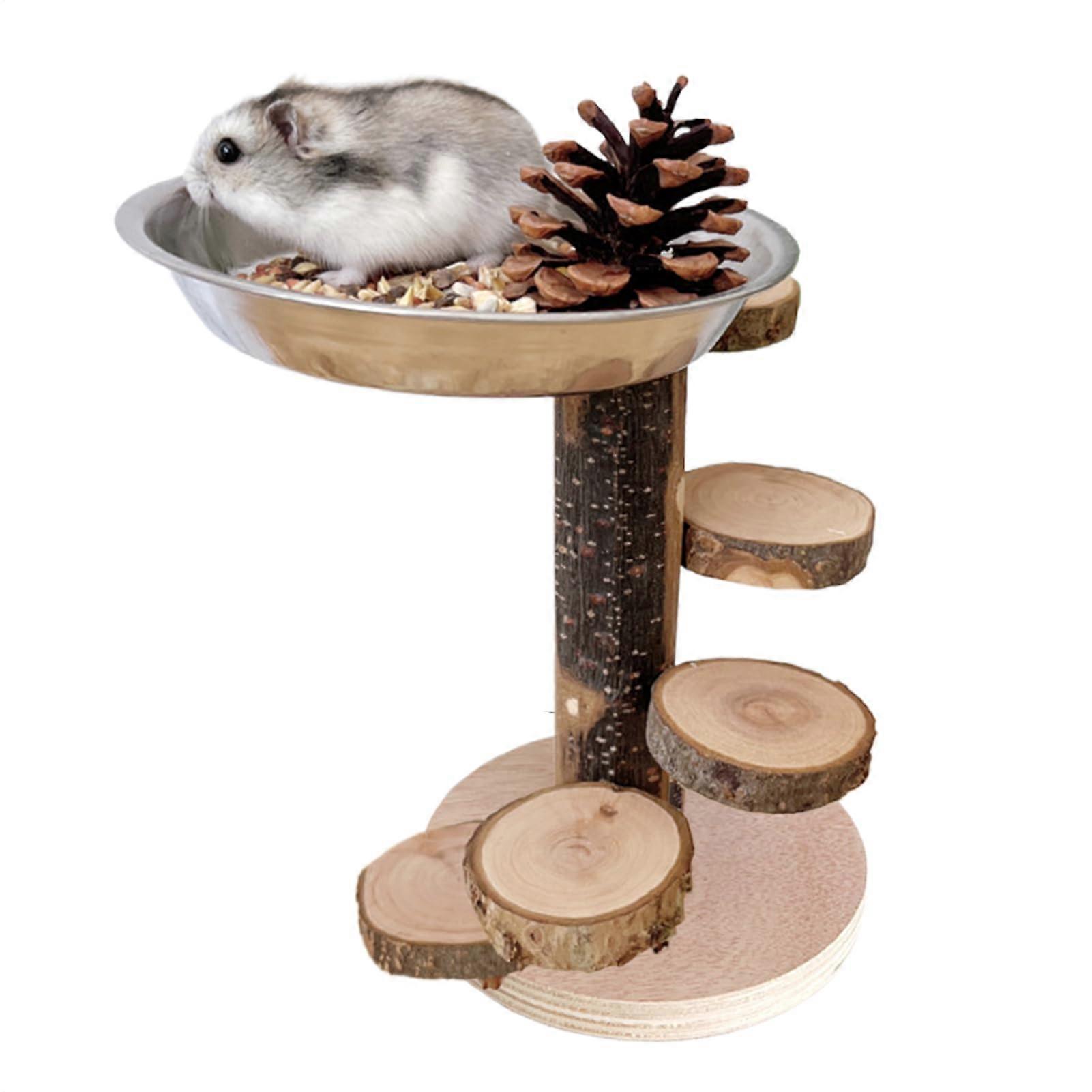 Hamster Ramp Wooden Climbing Ladder for Small Pets, 9.06 x 5.51 x 5.51 Inches, Stable Bridge for Gerbils, Chinchillas, and Squirrels