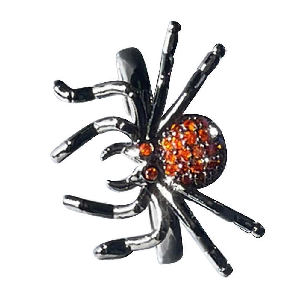 Spider Ring Punk Style Cosplay Party Multi Color Adjustable Rhinestone Inlaid Open Type 1Pack