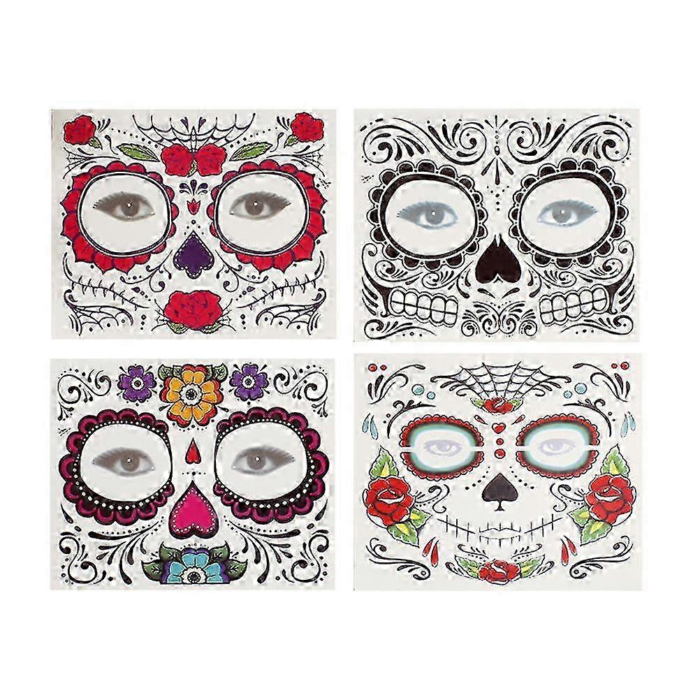 12 Sheets of Funny Halloween Face Stickers for Festival Dance Gatherings