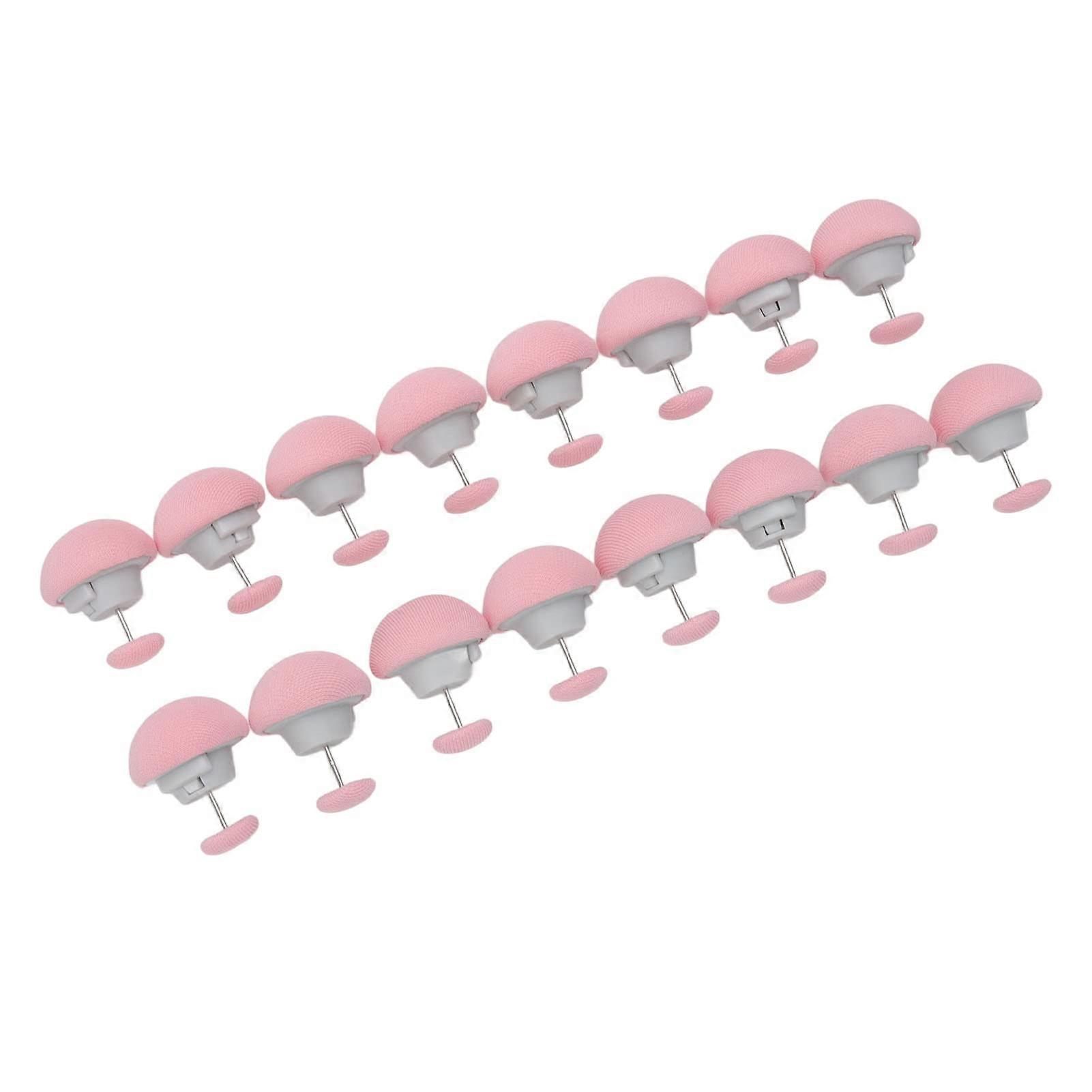 16Pack MushroomShaped Quilting Needles, Quilting Clips, OneButton Release Soft Cotton Surfaces, DoubleSided Needle Clasps, Quilting Fixer (Pink)