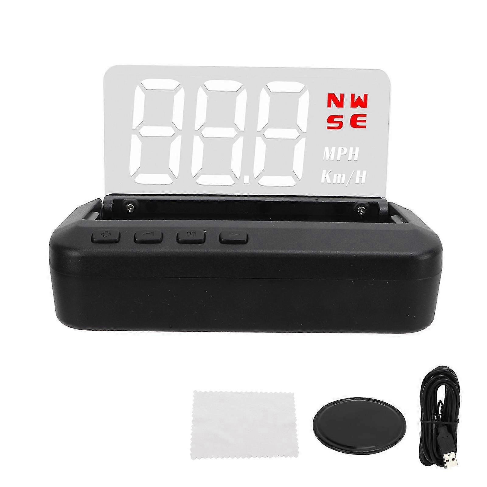 3in Car HUD Display Digital GPS Odometer with Speed Alert and Driver Fatigue Reminder