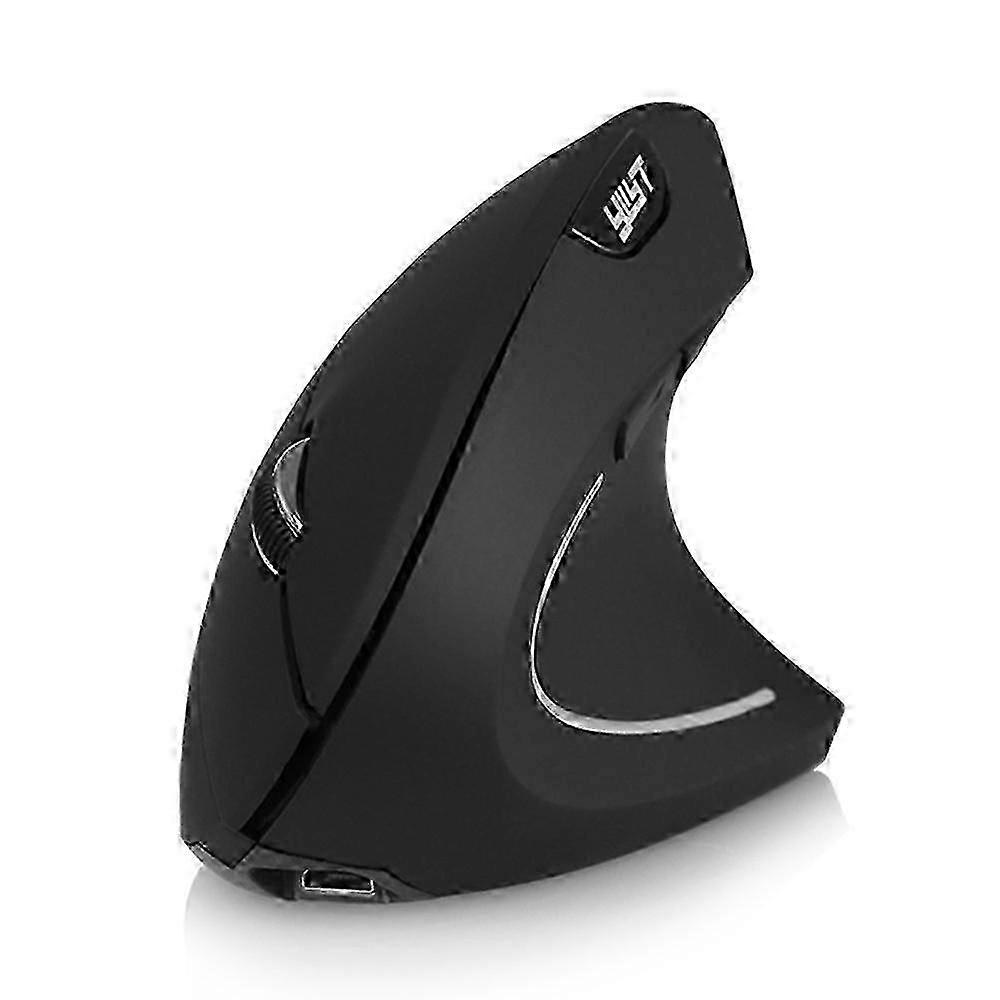 Ergonomic 2.4G Wireless Rechargeable Vertical Optical Mouse with 3 Adjustable DPI Levels - Black