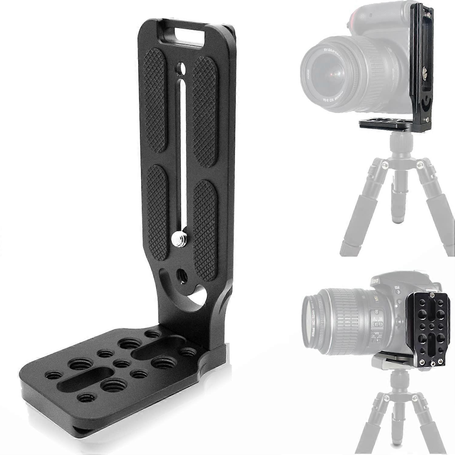 L-Mount Vertical Plate Holder For Gimbal Stabiliser, 1/4 In & 3/8 In Threads, DSLR On Tripod/Monopod, 3-Axis Stabiliser