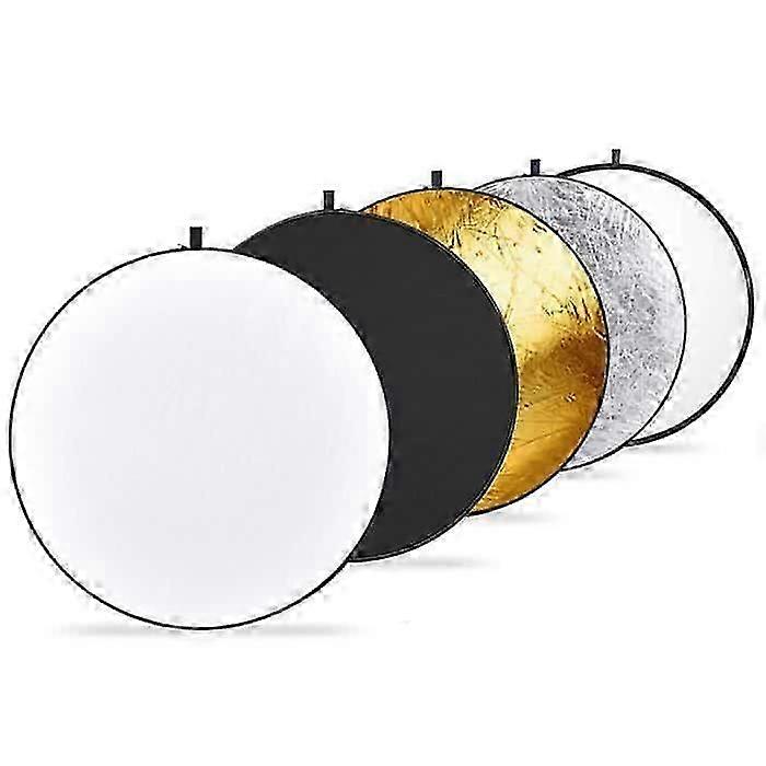 Neewer 80cm 5 in 1 Translucent Portable Round Foldable Reflector in Silver, Gold, White and Black for Photography