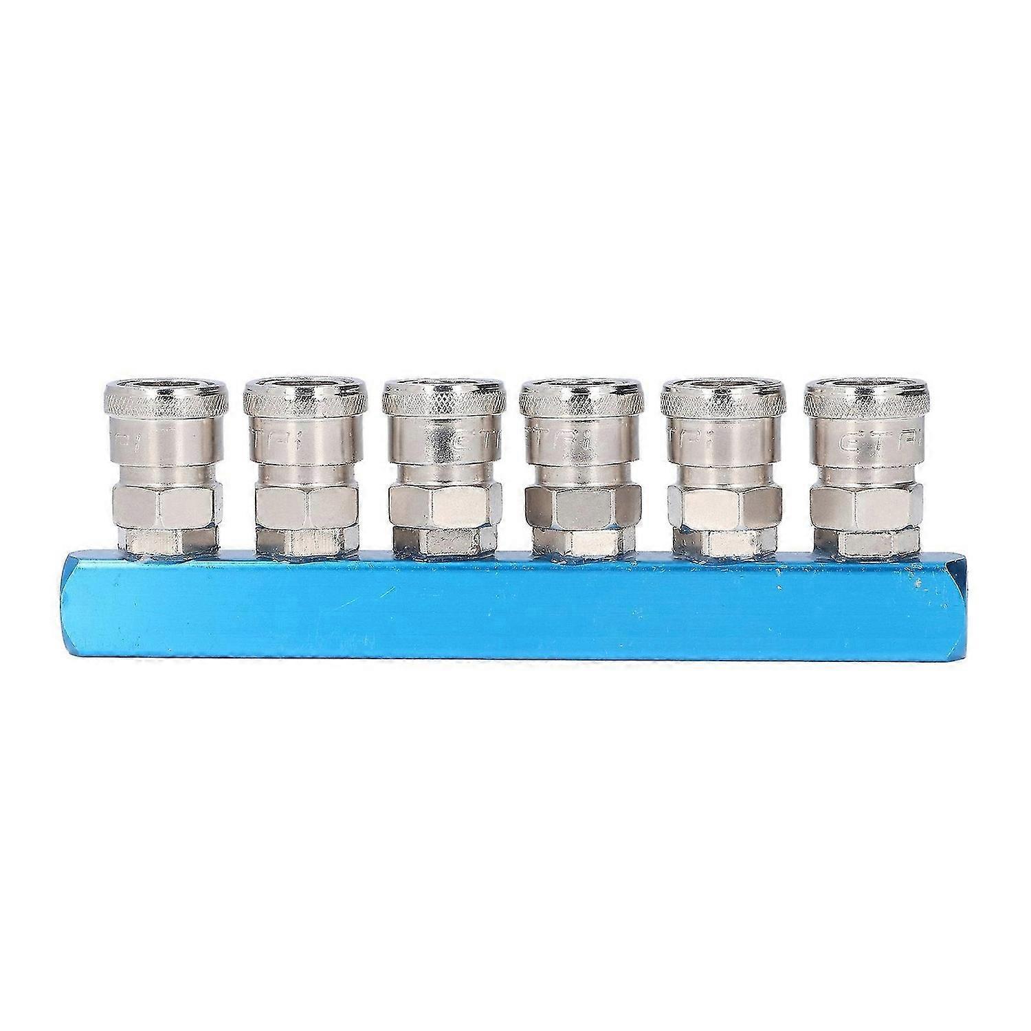 G1/4 Air Distribution Block Straight Air Hose Splitter Pneumatic Manifold with ConnectorSML6