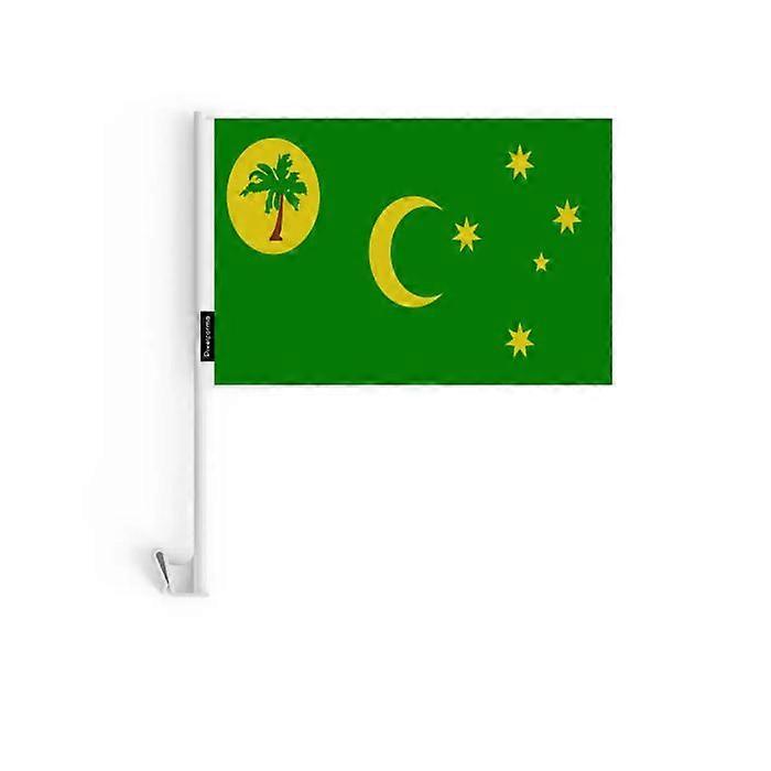 Car Flag - Cocos Islands - 10 pieces - 14 x 21 cm - Polyester - Double-sided print