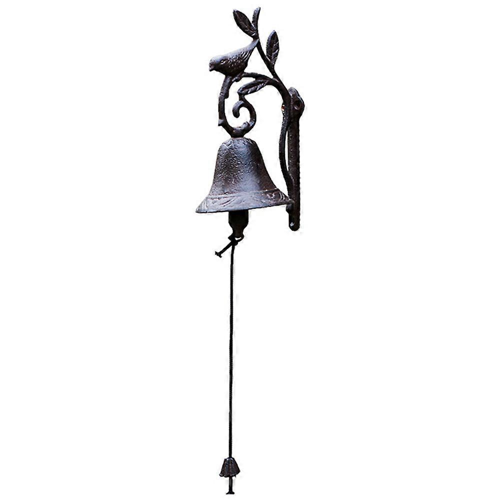 Rustic Style Cast Iron Doorbell Brown Wall Bell for Decoration Easy to Install Durably Functional 1Pc