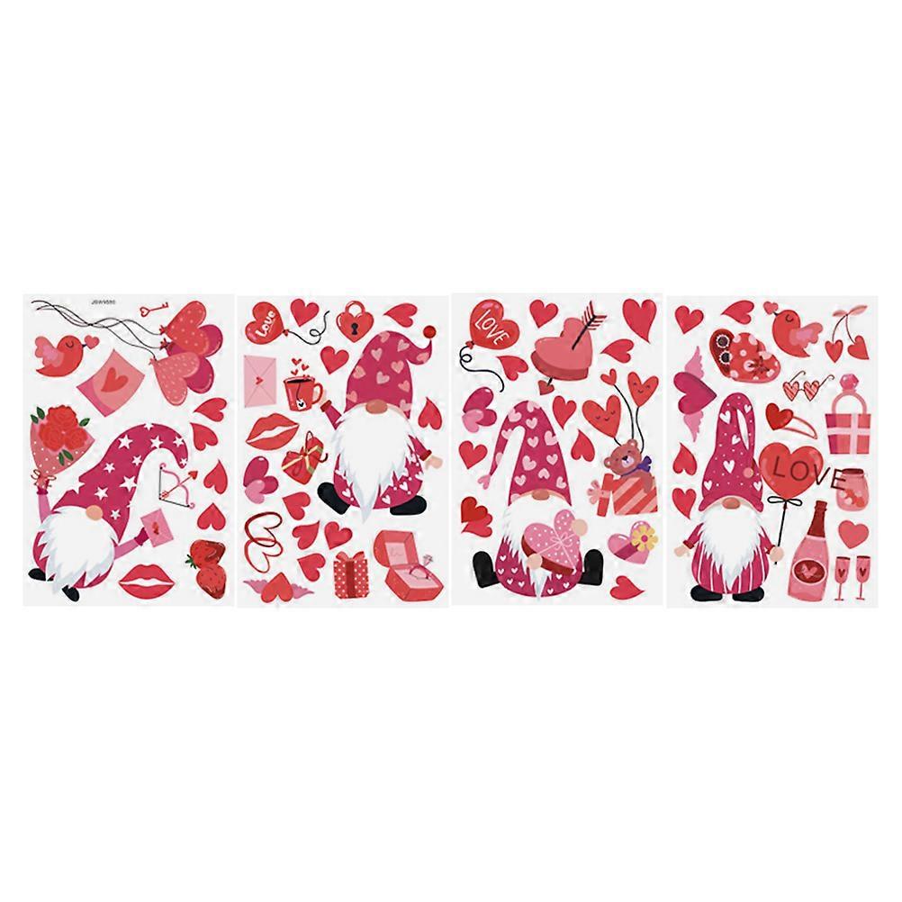 Window Decals For Valentine S Day Removable Diy Valentine Theme Wall Decoration Furniture Decoration Red 36x24cm 1 Set