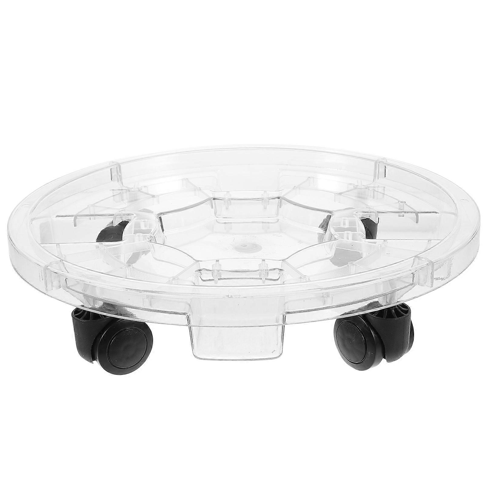 Tray With Wheel Movable Flower Pot Base For Bonsai 33x33cm Transparent Plastic Soil Containment 1Pack