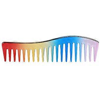 Peignes à dents larges Pas de poignée Peigne démêlant pour cheveux Grand peigne de shampooing de salon pour hommes femmesIridescenceYMMR)