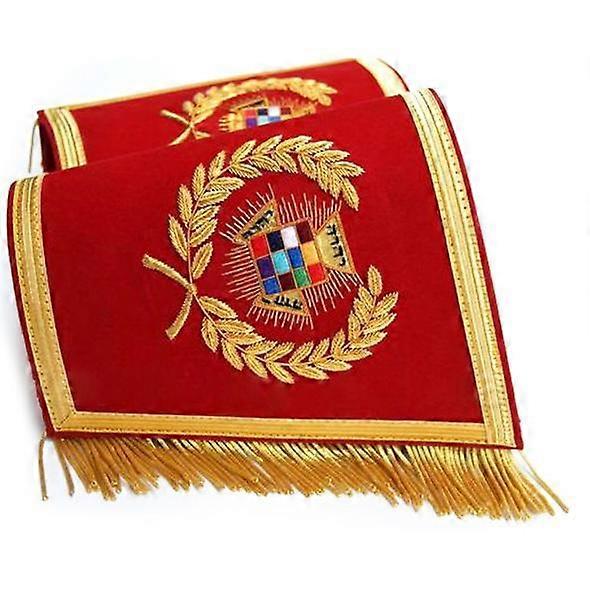 Masonic Gauntlets Cuffs - Past High Priest Php Embroidered With Fringe