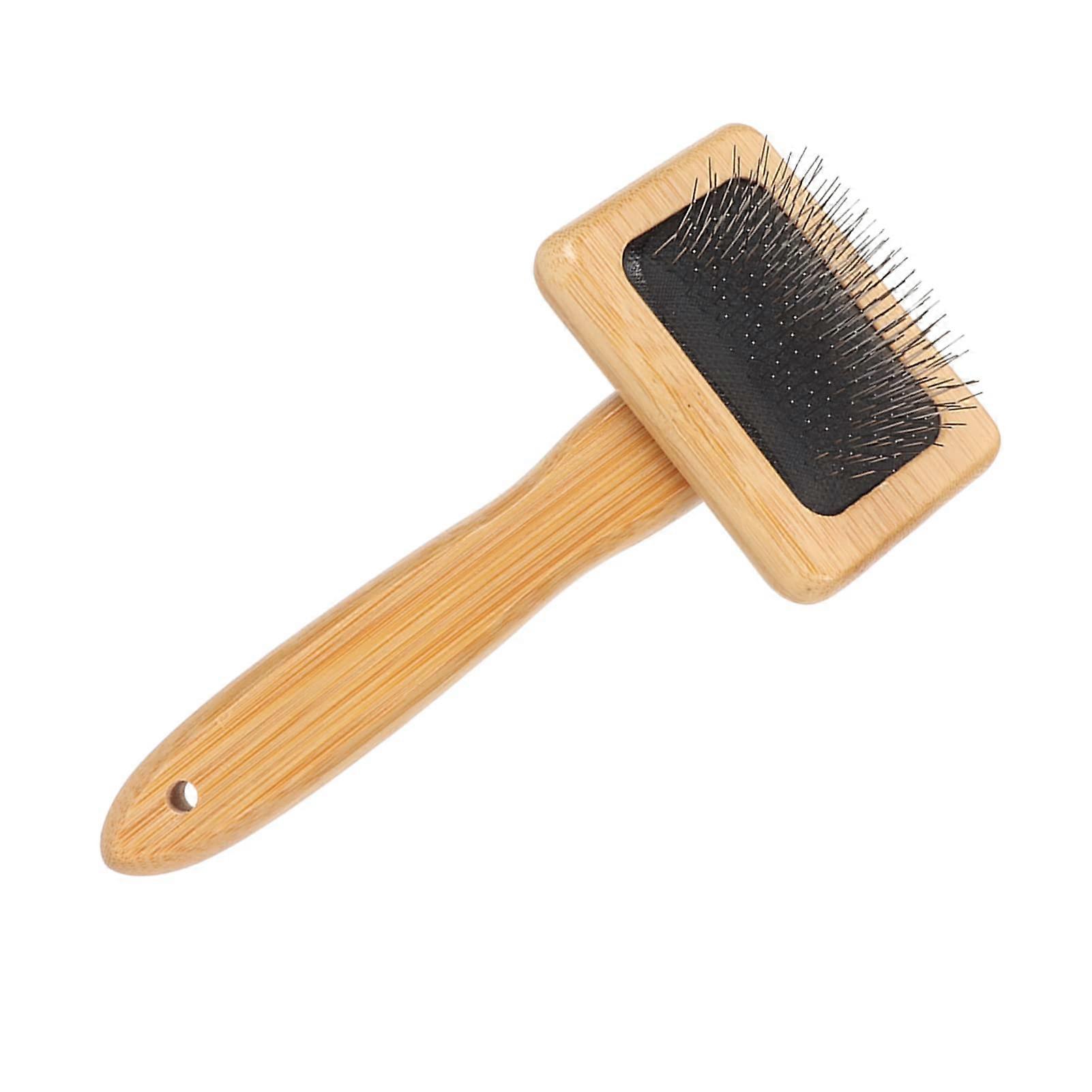 Macrame Slicker Brush for Dogs and Cats, Quick Brushing Air Cushion Design, Soft Curves, Small Size, Fine Polished Finish