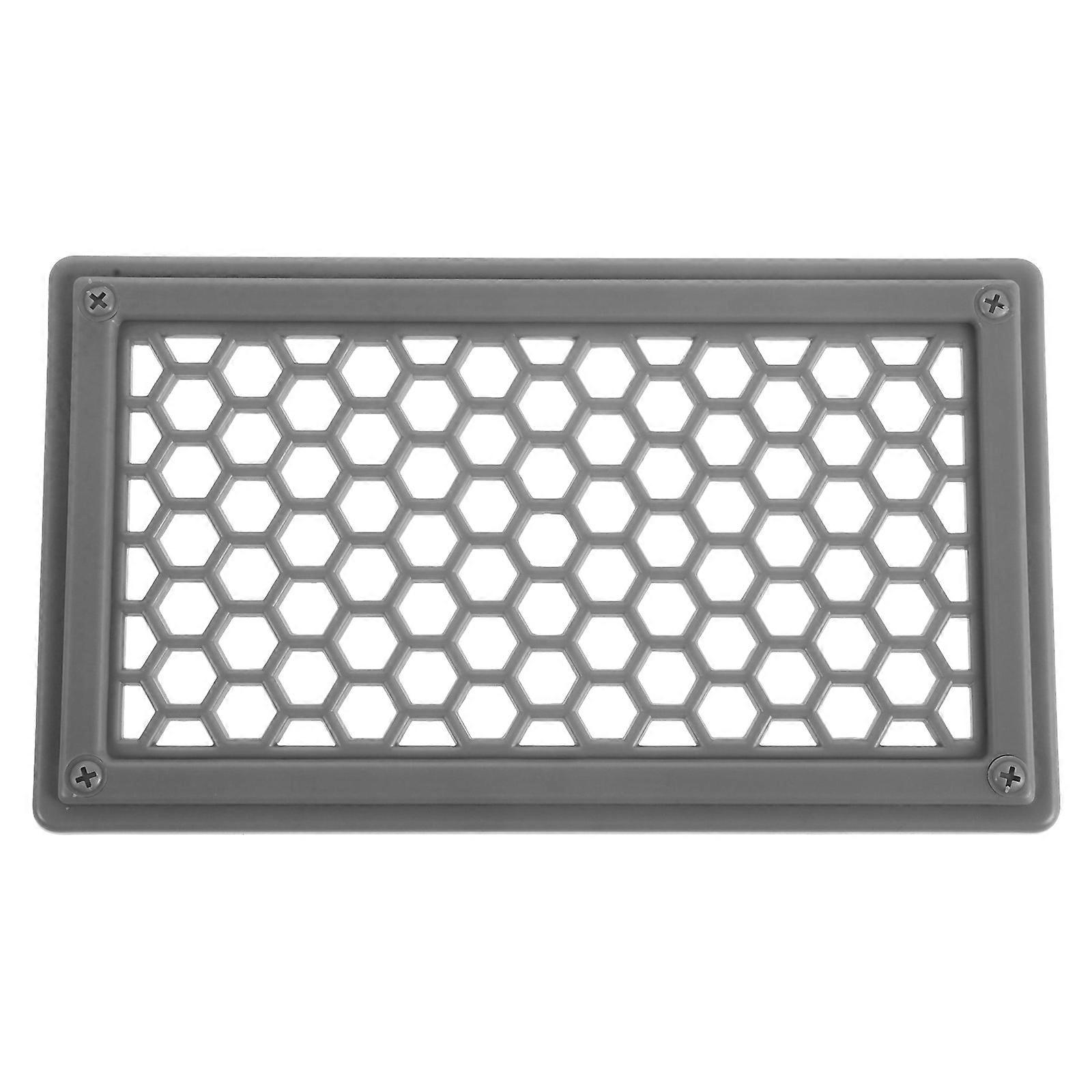 Rectangular Plastic Airflow Vent Panel with Grey Finish, Water Resistant Front Grill Mesh Insert for Yachts and Passenger Cars, Improved Air