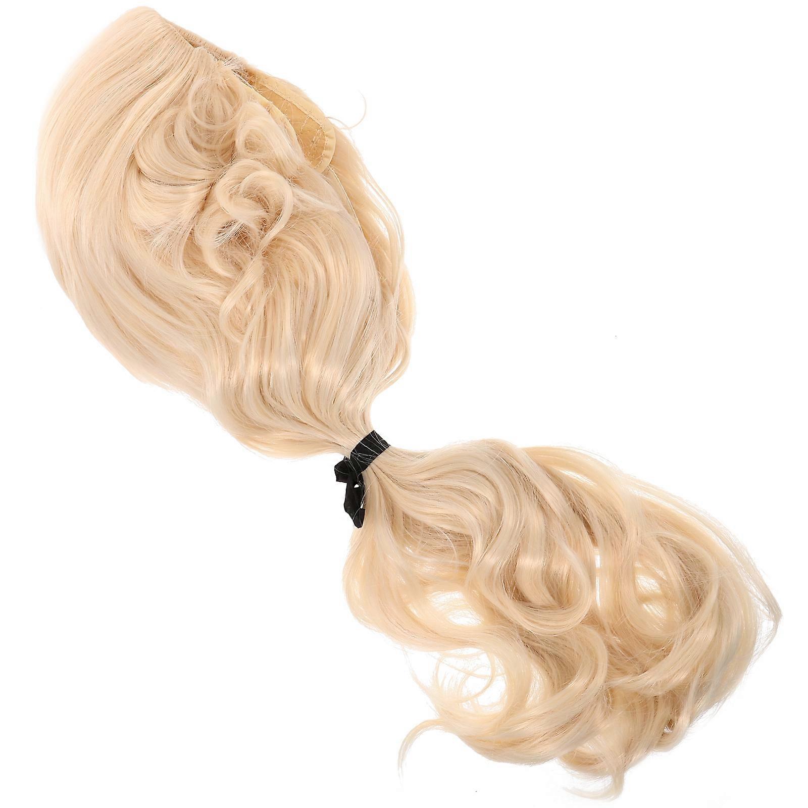 Cosplay Wigs Colorful Judge Wig Costume Party Wig for Men Halloween Party Light Yellow Ponytail 1Set
