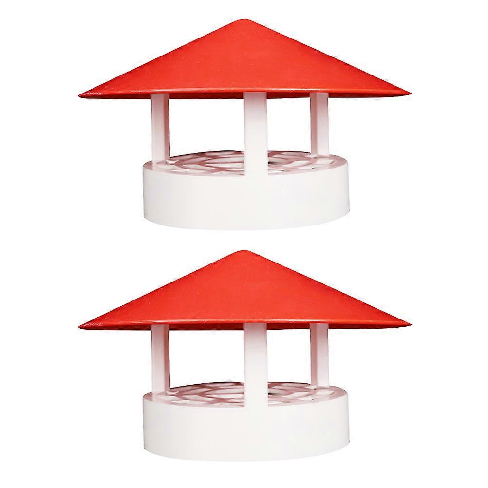 Chimney Flue Pvc Pipes Smoke Funnel Protector Outdoor Ventilation Red 18.00X18.00X11.00CM Protect Chimney From Rain And Snow 2Pack