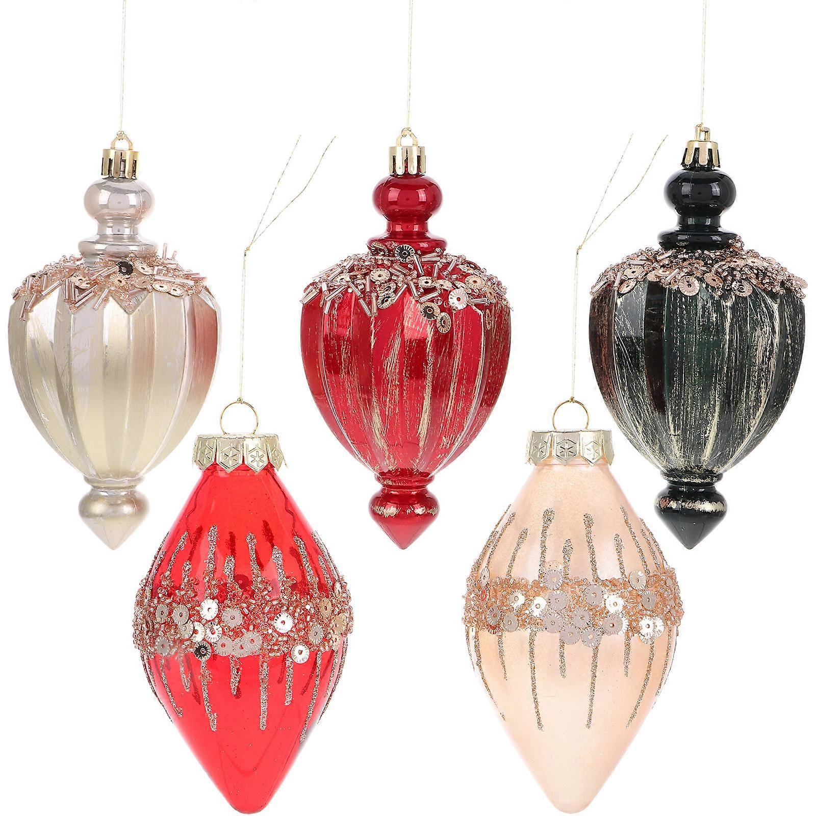 クリスマスオーナメントセットユニークなデザインスパイラル型お祝いの休日の装飾簡単なインストールプラスチック5個