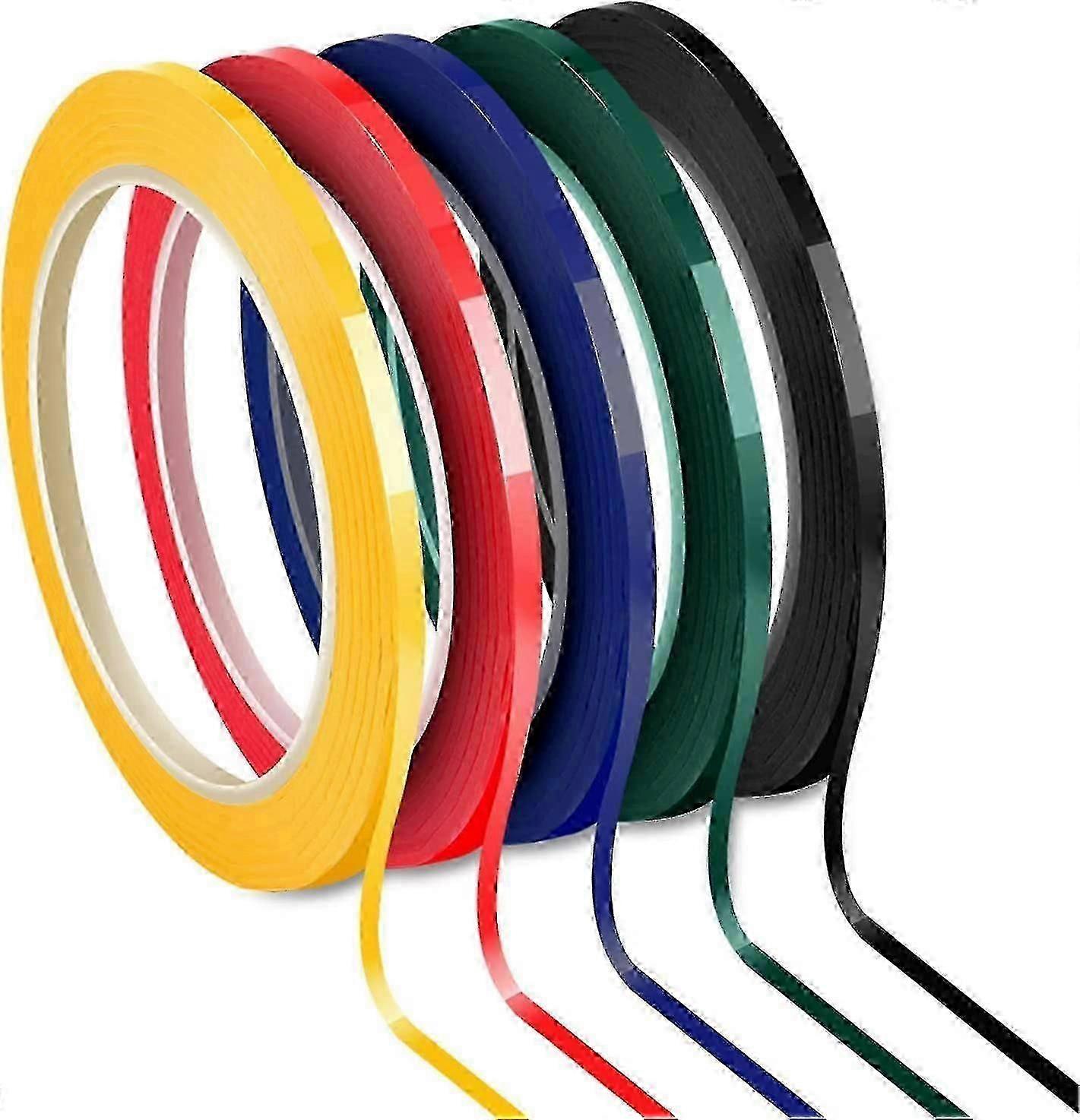 5 Rolls 3mm Diagram Graph Self Adhesive Whiteboard Marking Grid Tape, Assorted 5 Colours, 66m Per Roll