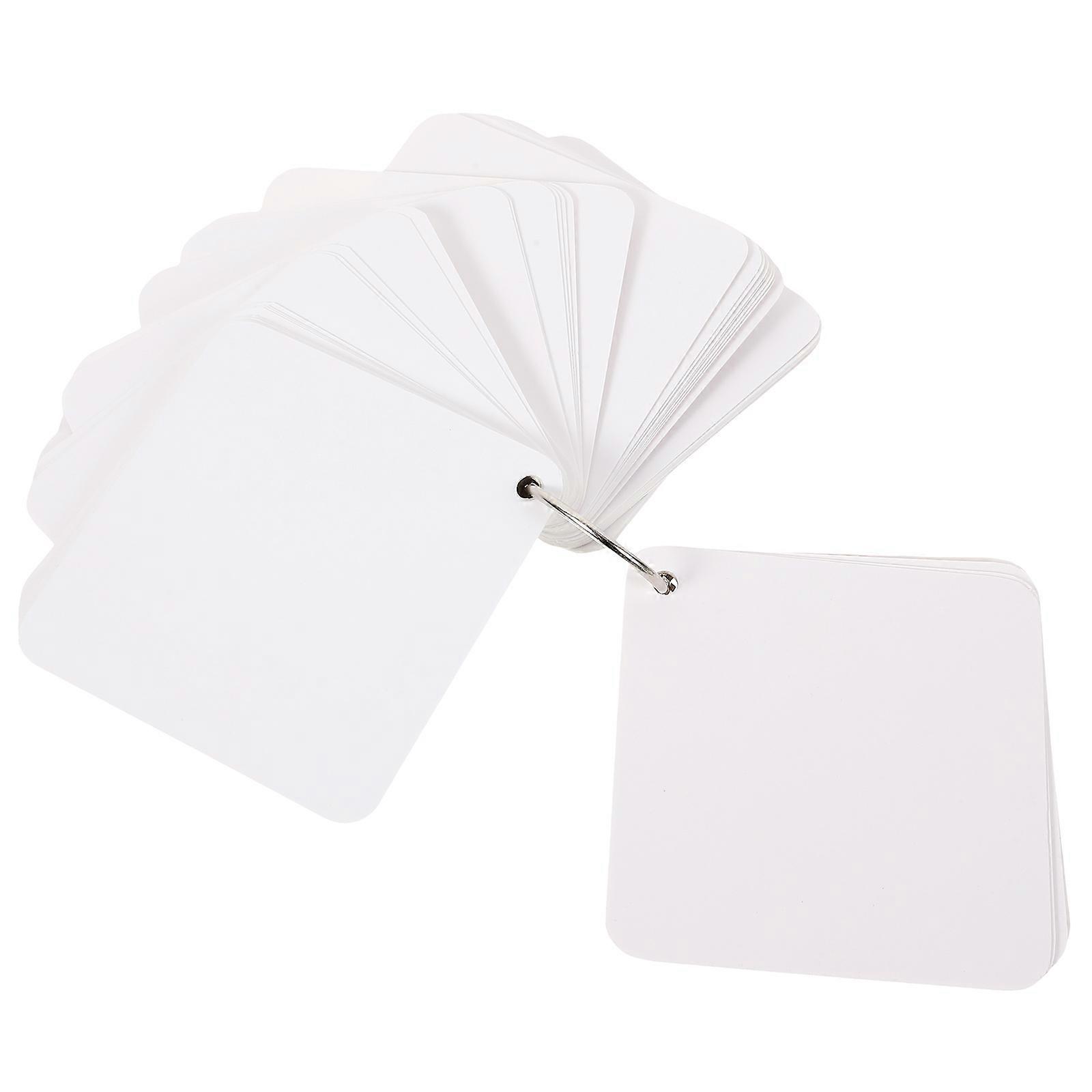 Studying Note Cards Blank Index Cards Multipurpose Easy to Write Kindergarten Classroom 9.8x9.8cm 4Rings