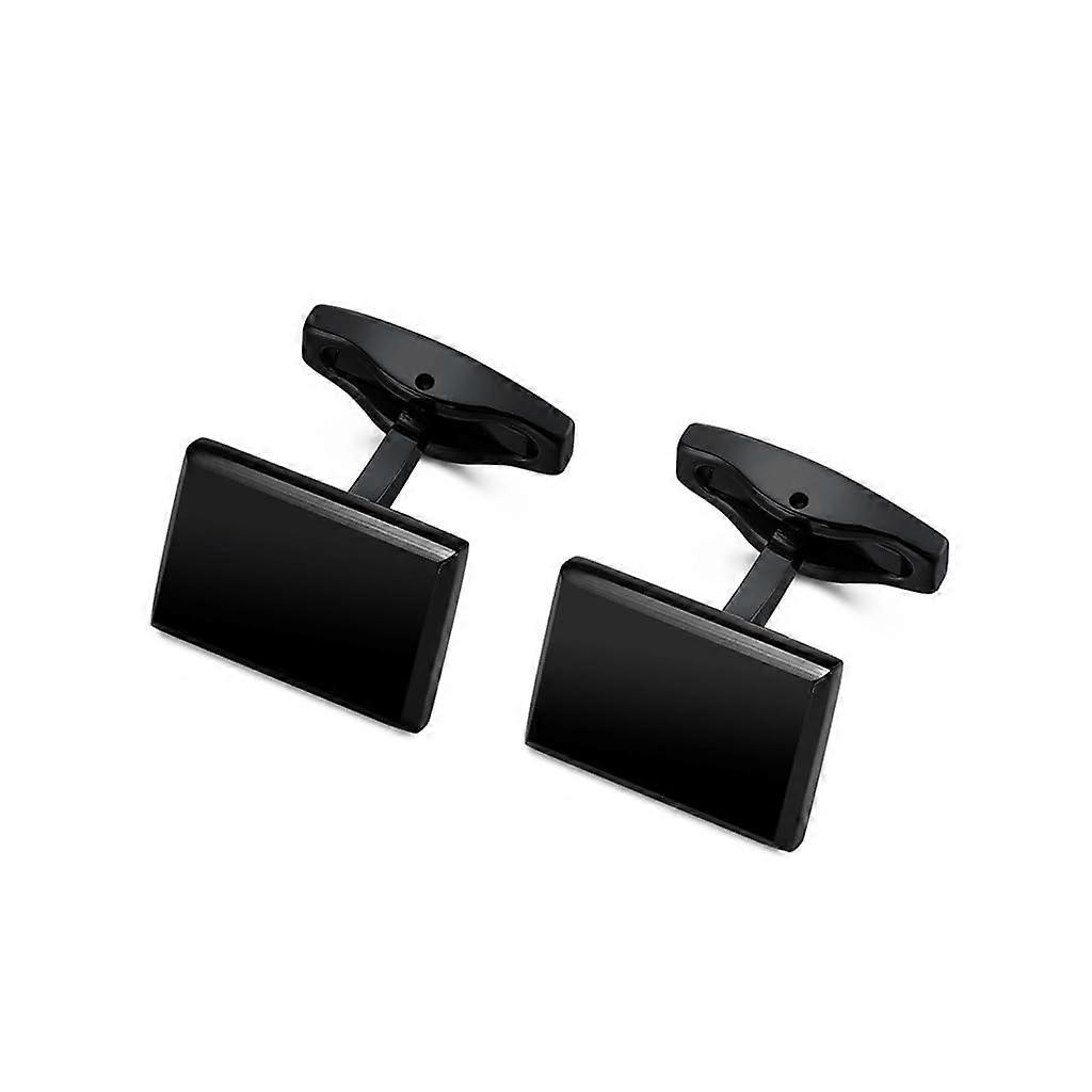 Square brushed beveled cufflinks for men's suits, French business collar, cufflink set